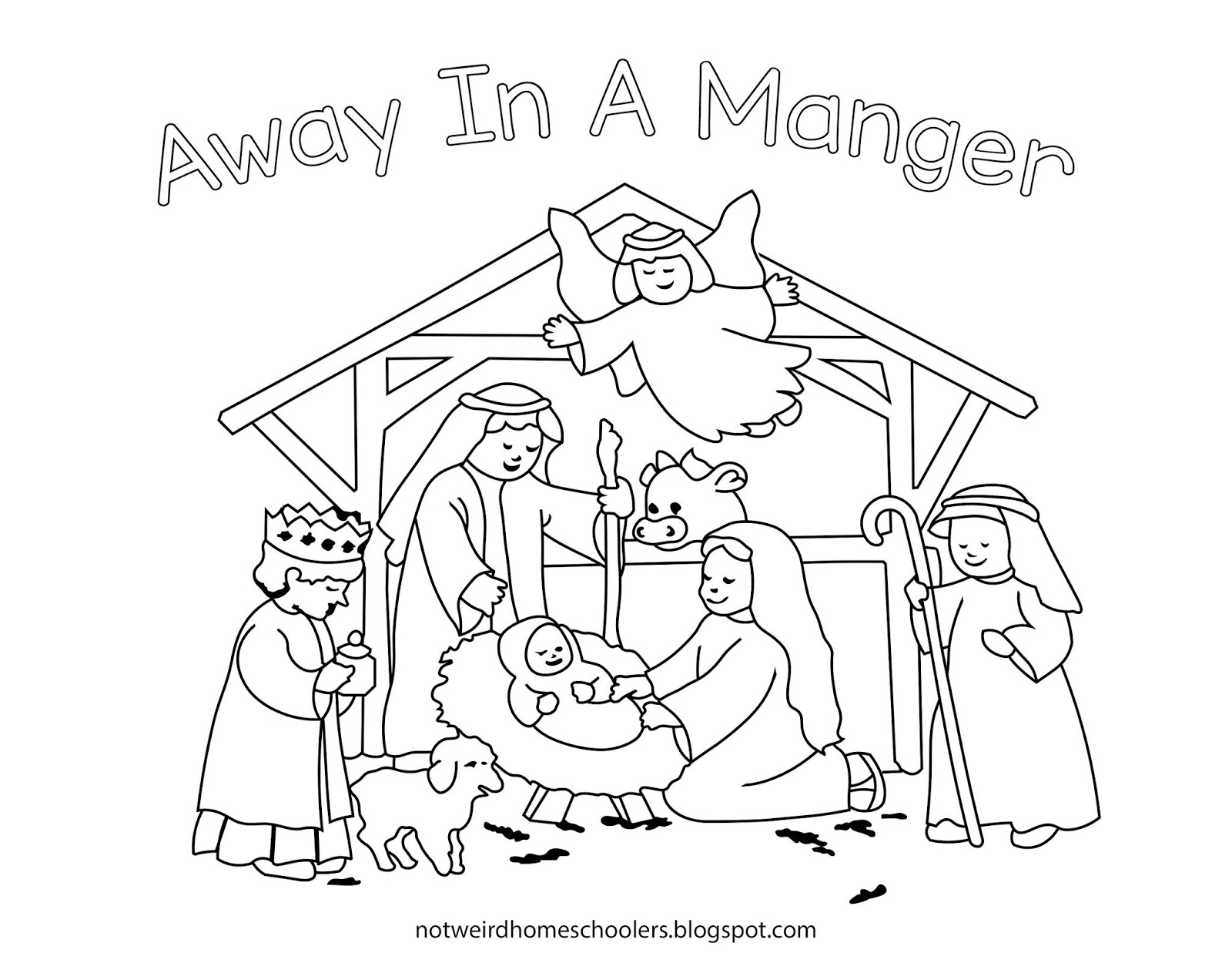 FREE HOMESCHOOLING RESOURCE Nativity Scene Coloring Page
