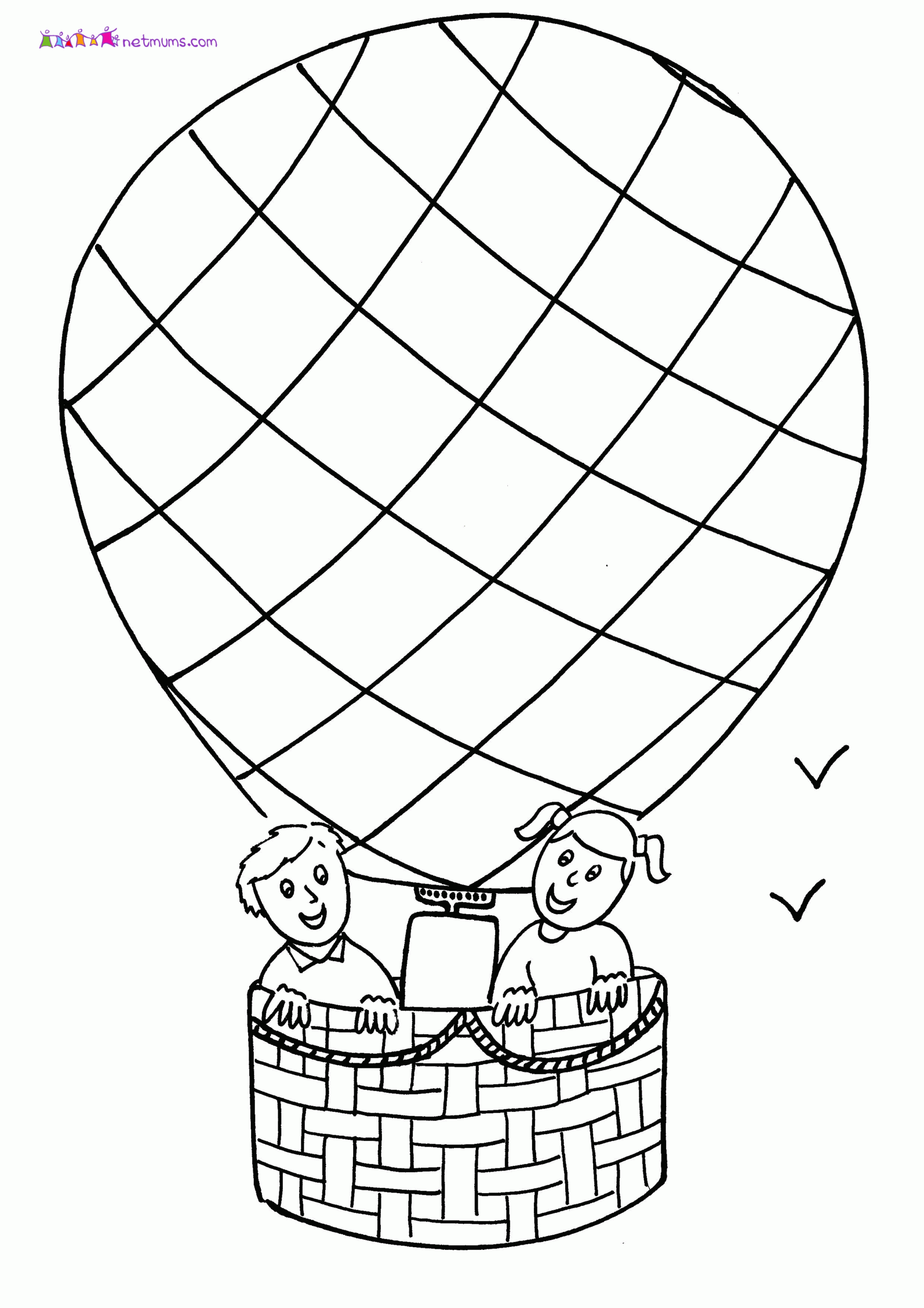 Hot Air Balloons Coloring Pages