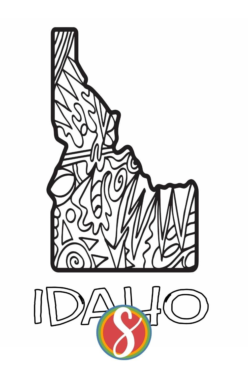 Free Idaho Coloring Pages Stevie Doodles