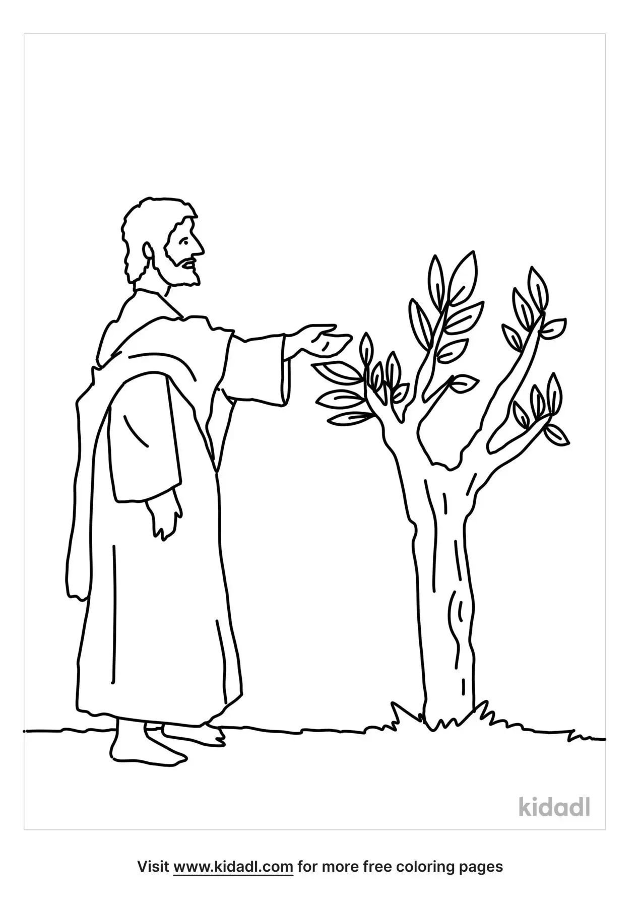 Free Jesus And The Barren Fig Tree Coloring Page Coloring Page Printables Kidadl
