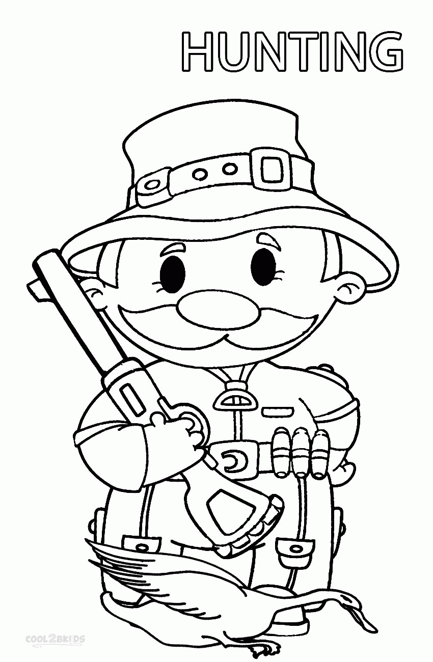 Free Kids Hunting Coloring Page Coloring Home