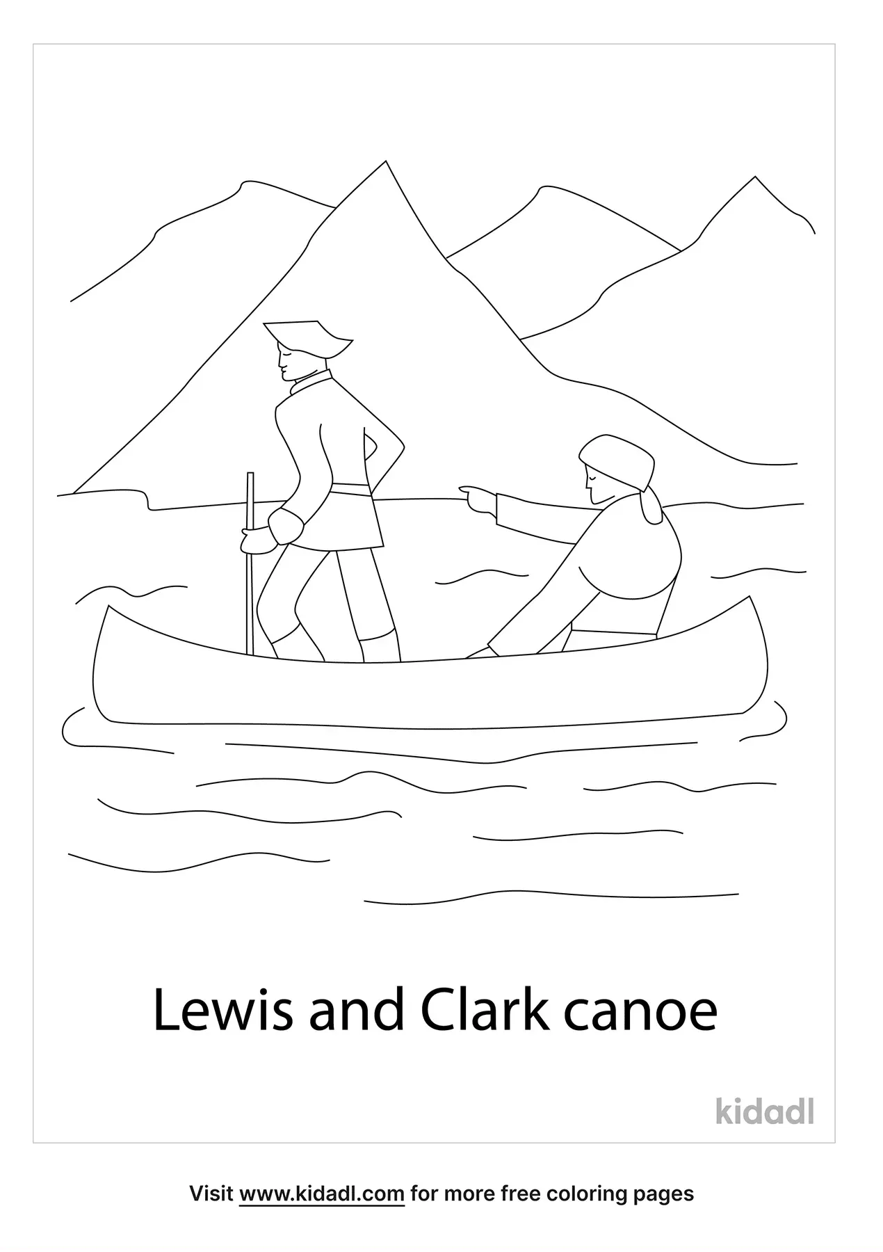 Free Lewis And Clark Canoe Coloring Page Coloring Page Printables Kidadl