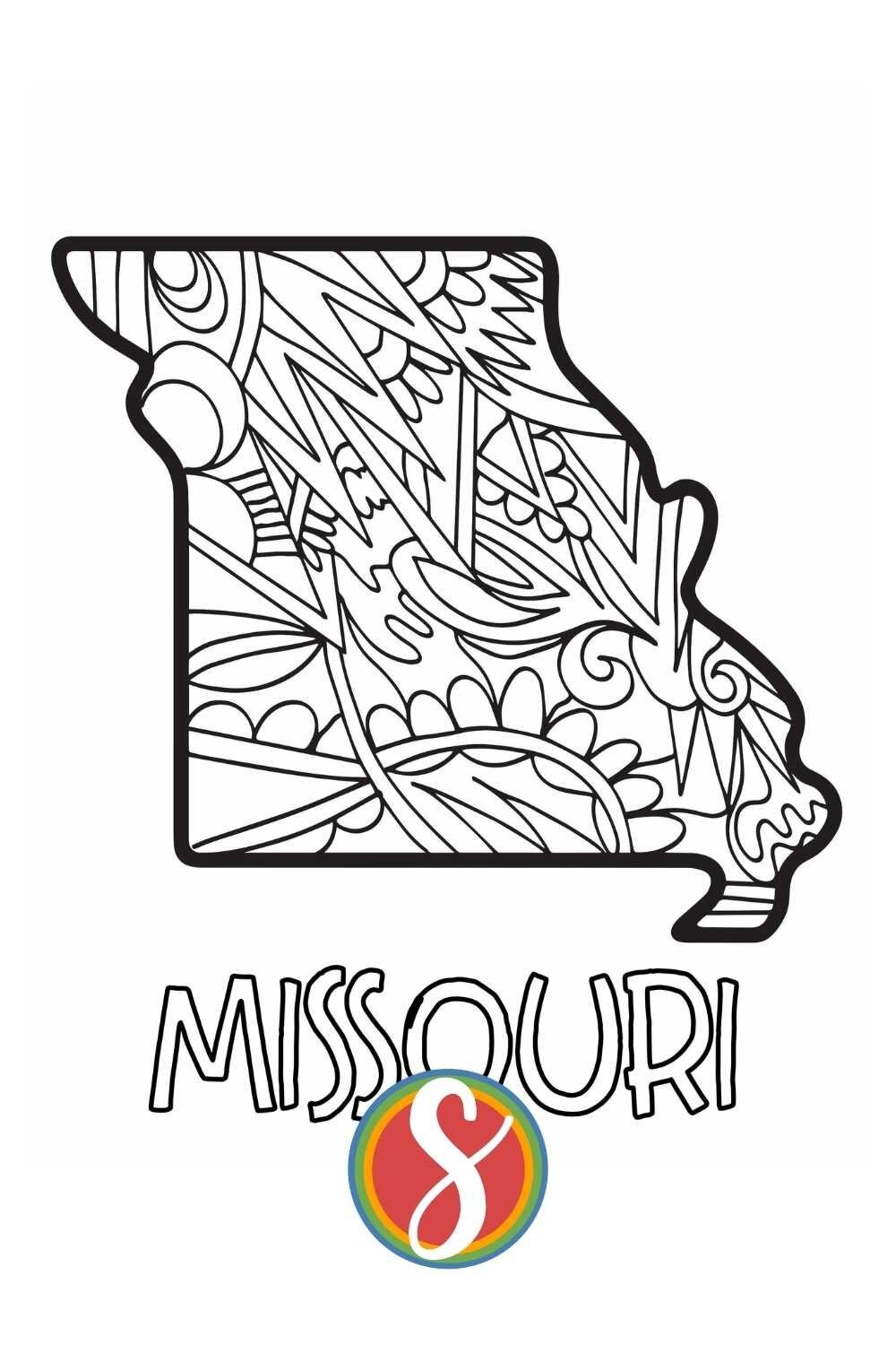Free Missouri Coloring Pages Stevie Doodles
