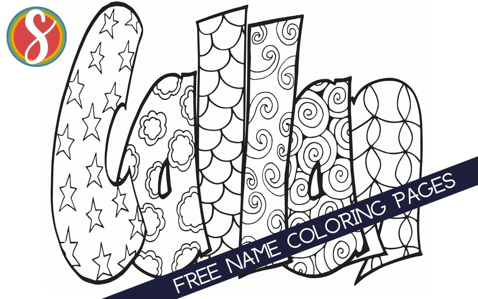 Free Name Coloring Pages Stevie Doodles