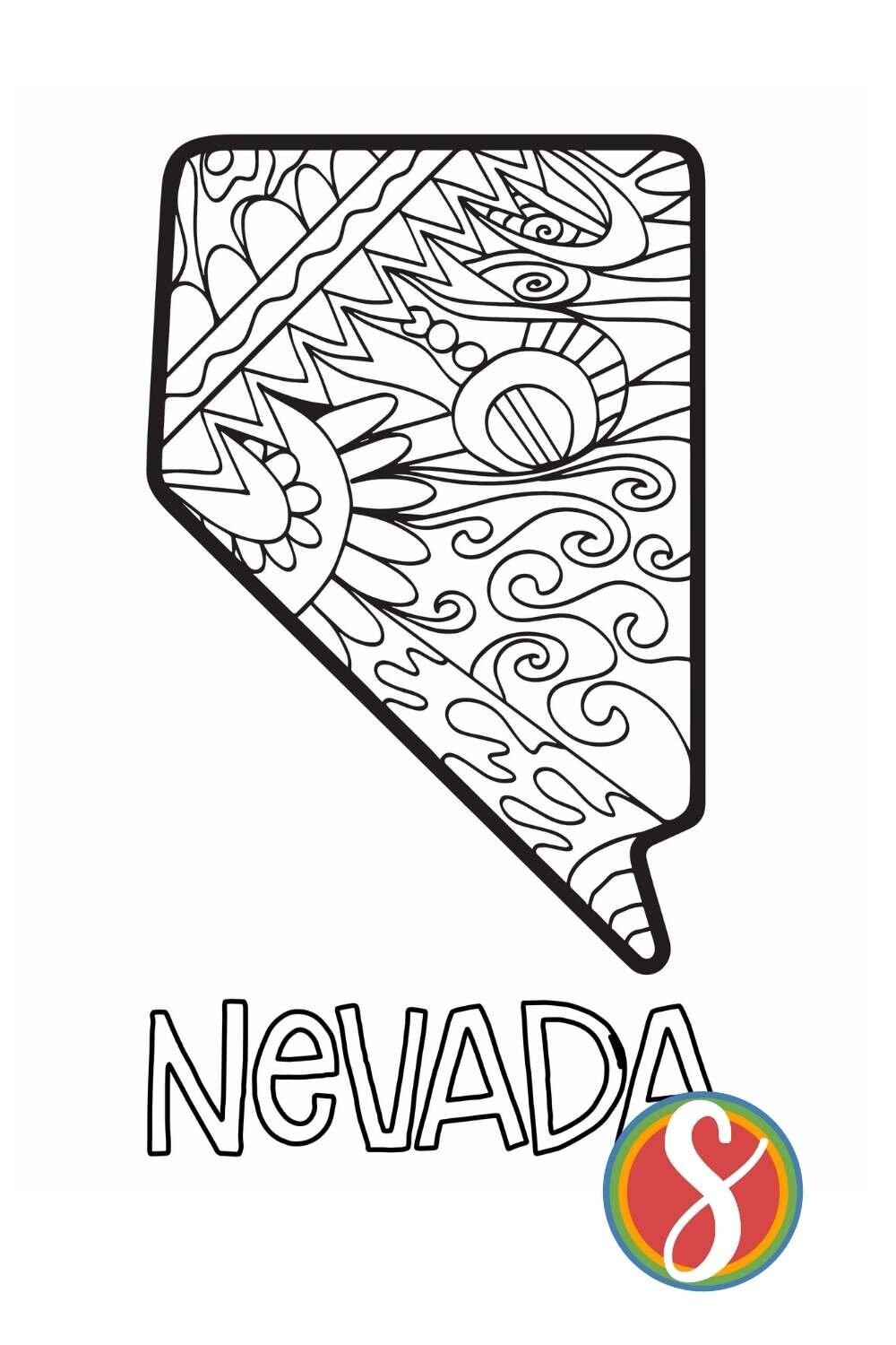 Free Nevada Coloring Pages Stevie Doodles