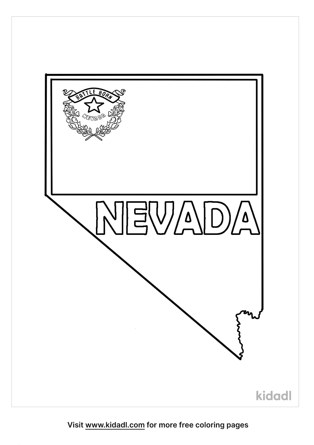 Free Nevada State Flag Coloring Page Coloring Page Printables Kidadl