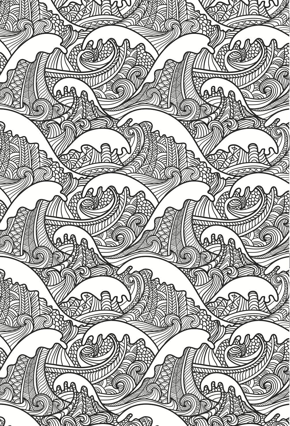 Ocean Waves Coloring Page