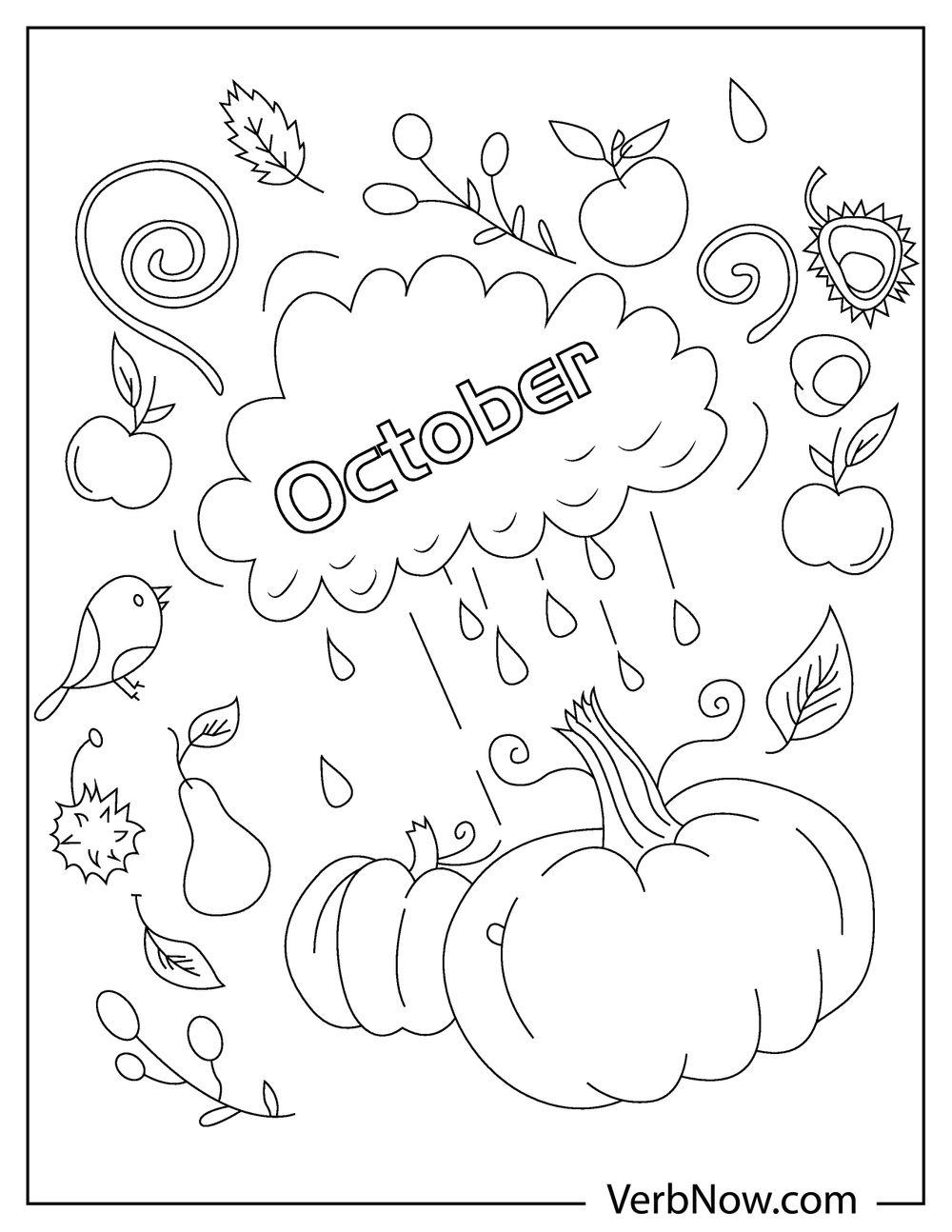 Free OCTOBER Coloring Pages For Download Printable PDF