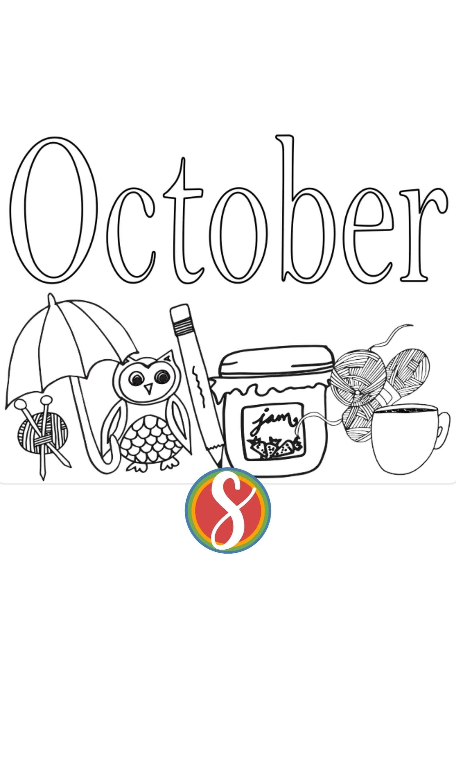 Free October Coloring Pages Stevie Doodles