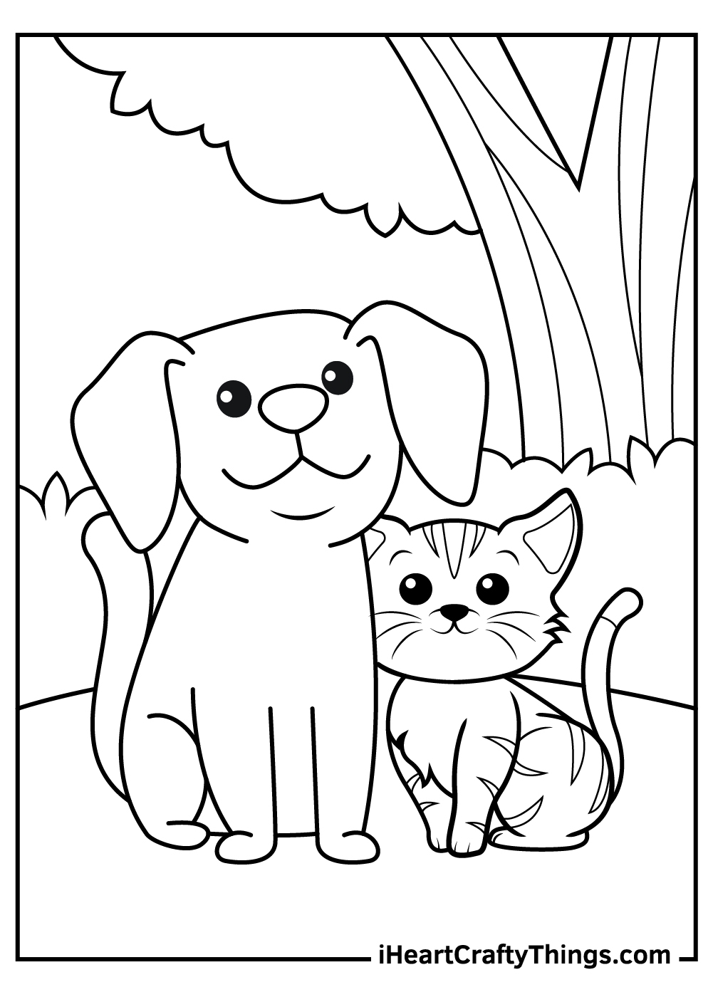 Cat And Dog Coloring Pages