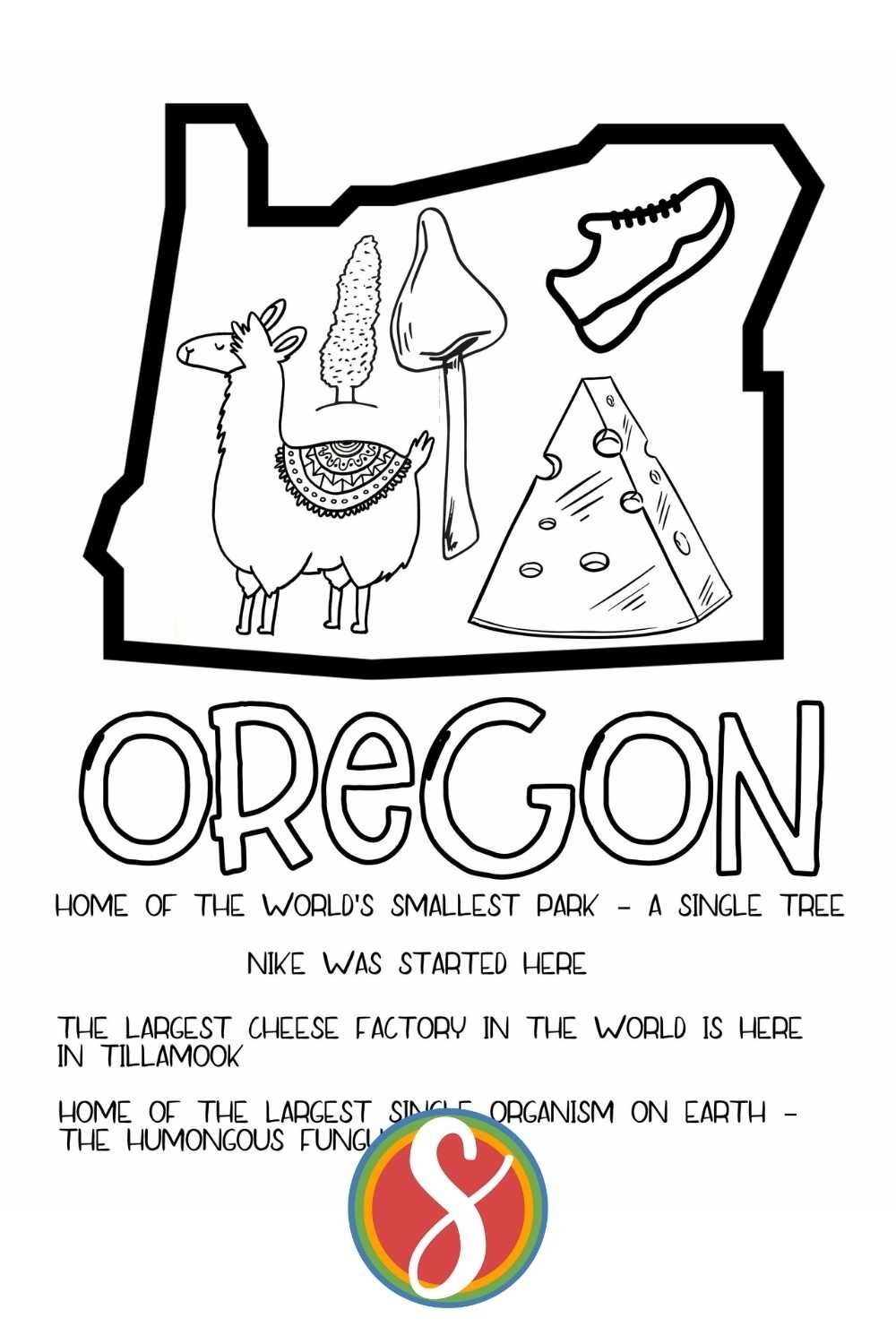 Free Oregon Coloring Pages Stevie Doodles