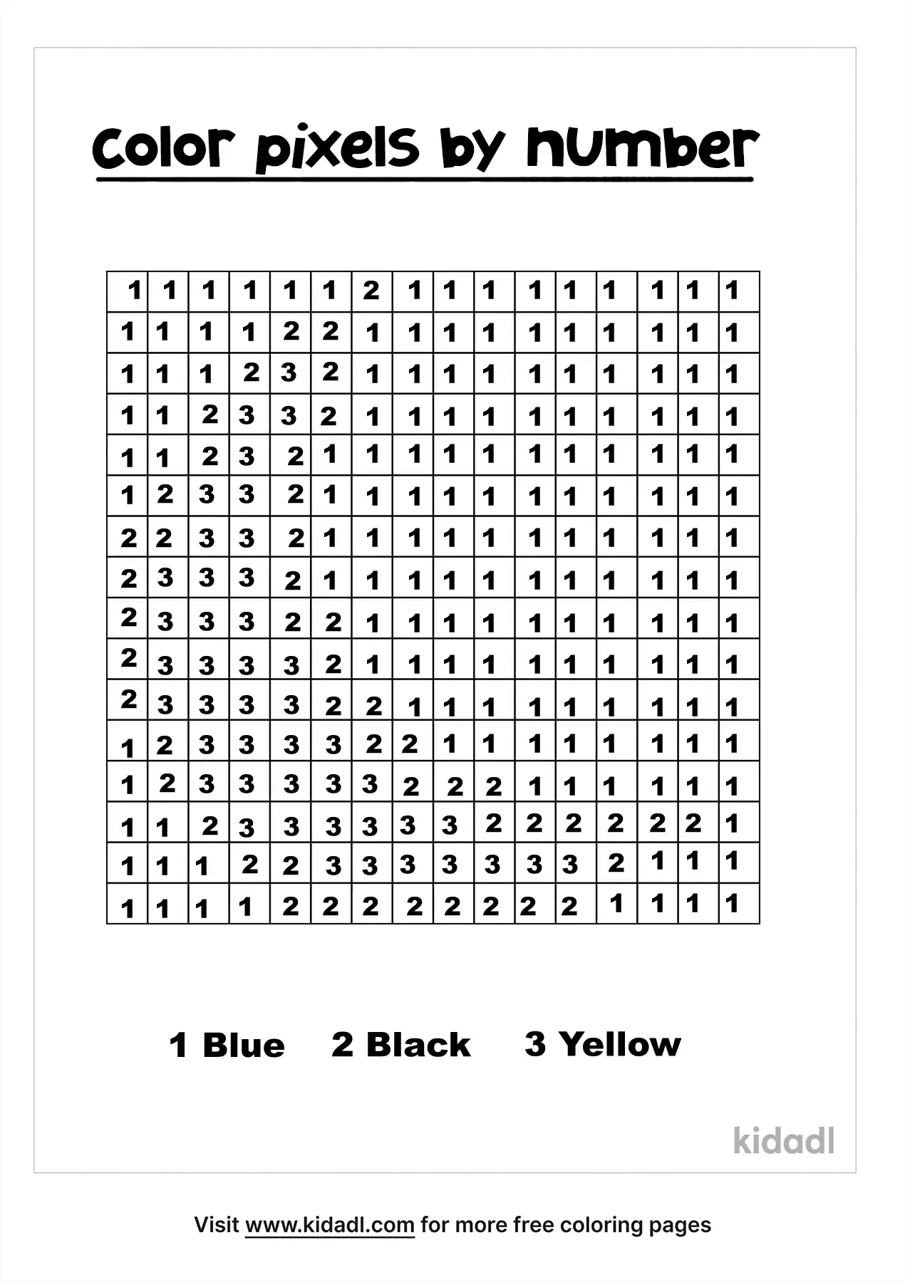 Free Pixel Art Coloring Page Coloring Page Printables Kidadl