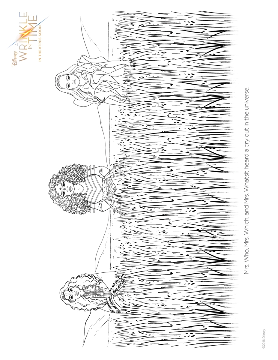 FREE Printable A Wrinkle In Time Coloring And Activity Sheets