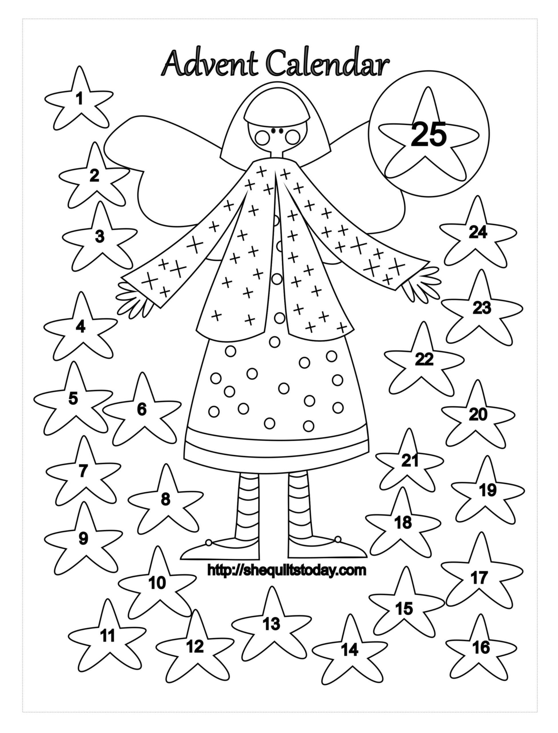 Free Printable Advent Calendar To Color