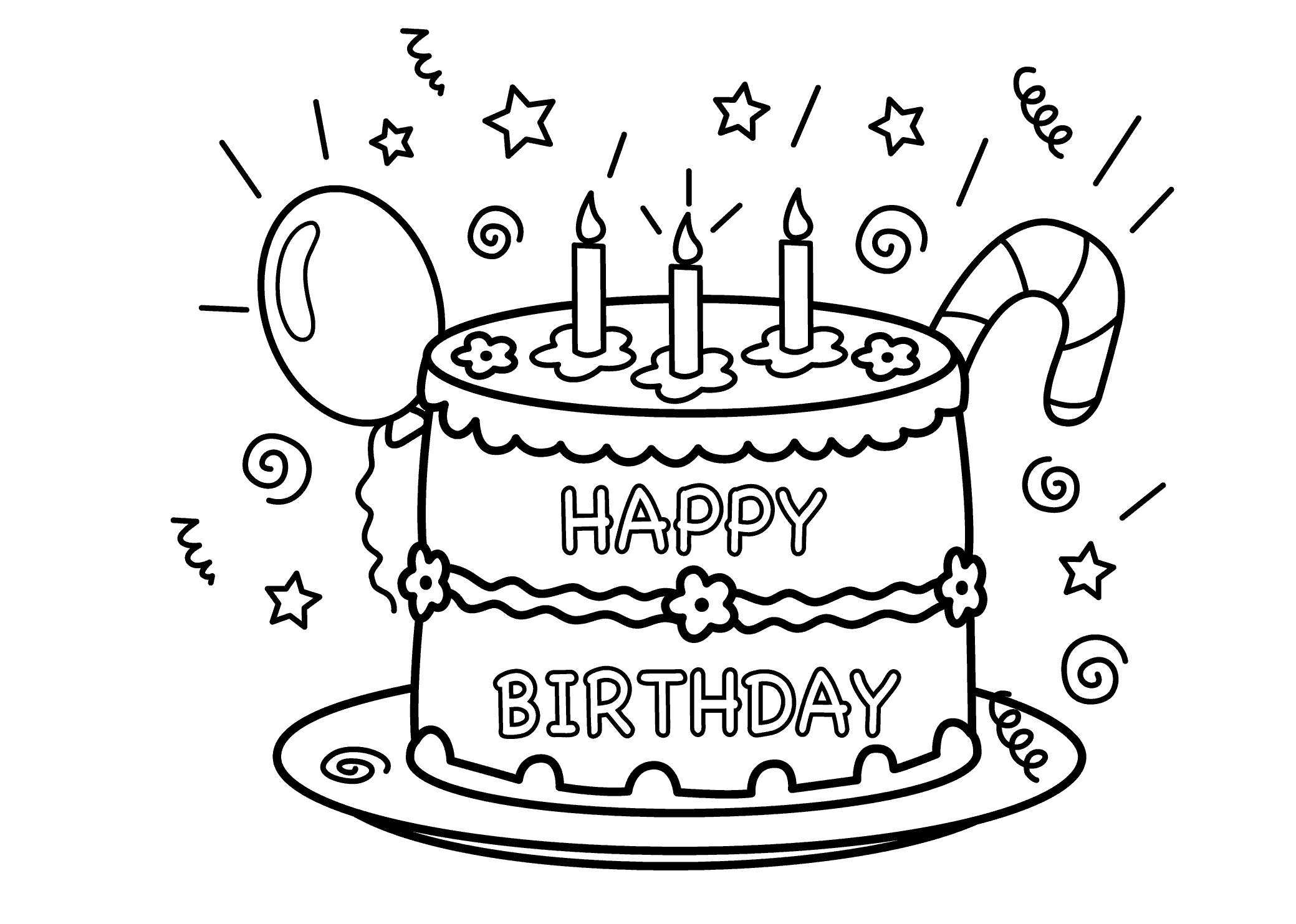 Coloring Page Cake