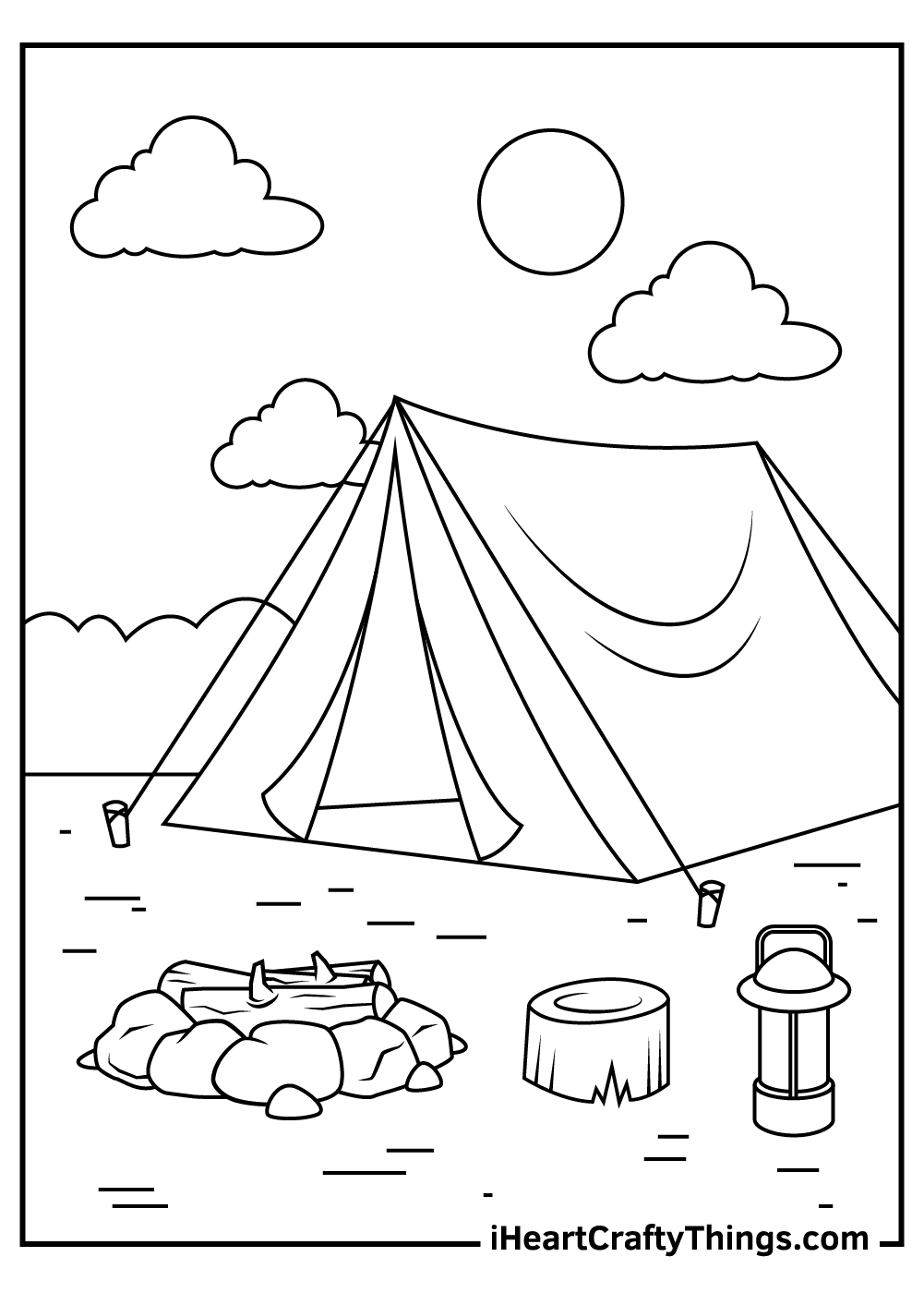 Camp Coloring Page