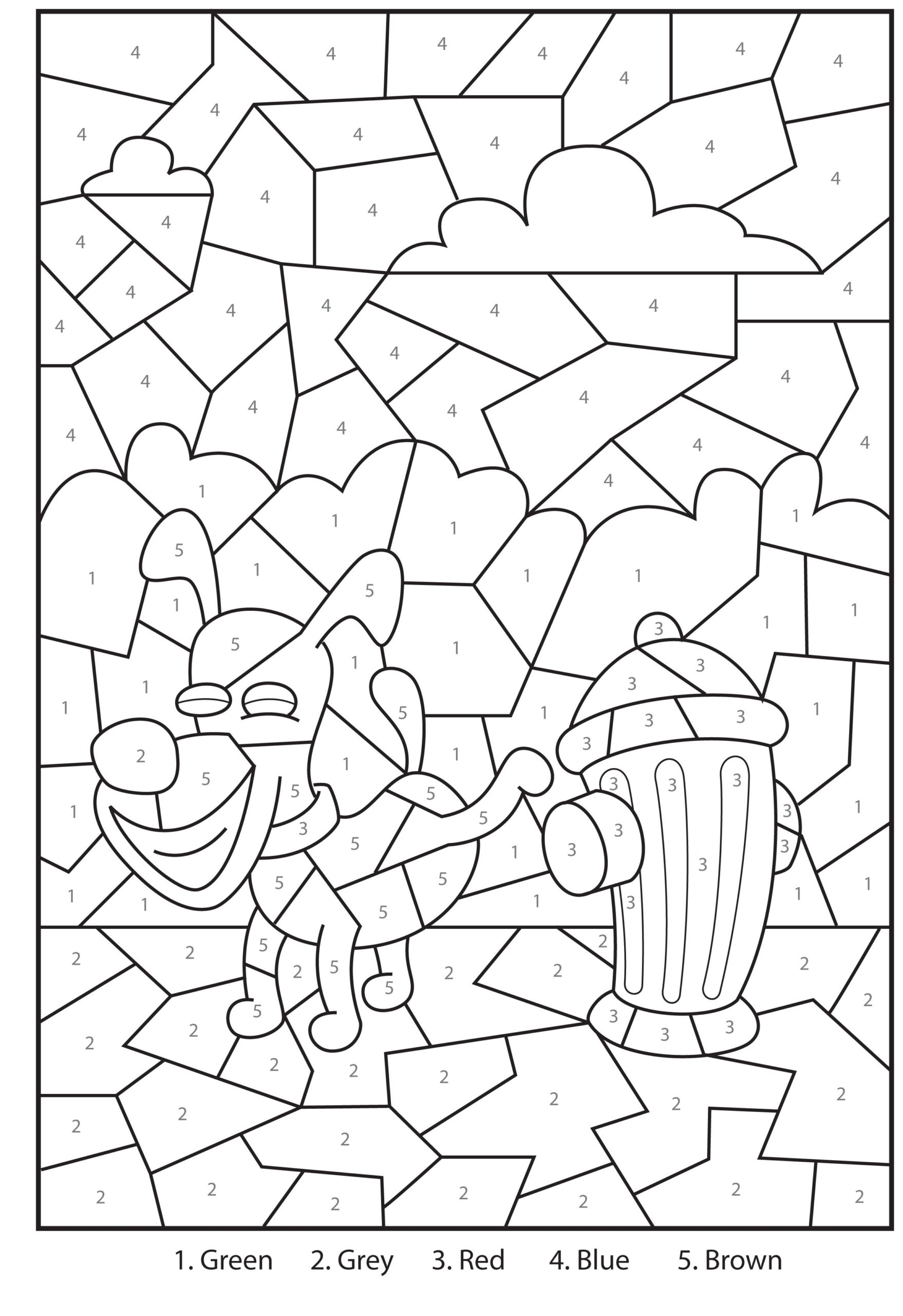 Free Printable Cheeky Puppy Colour By Numbers Activity For Kids Color By Numbers Color By