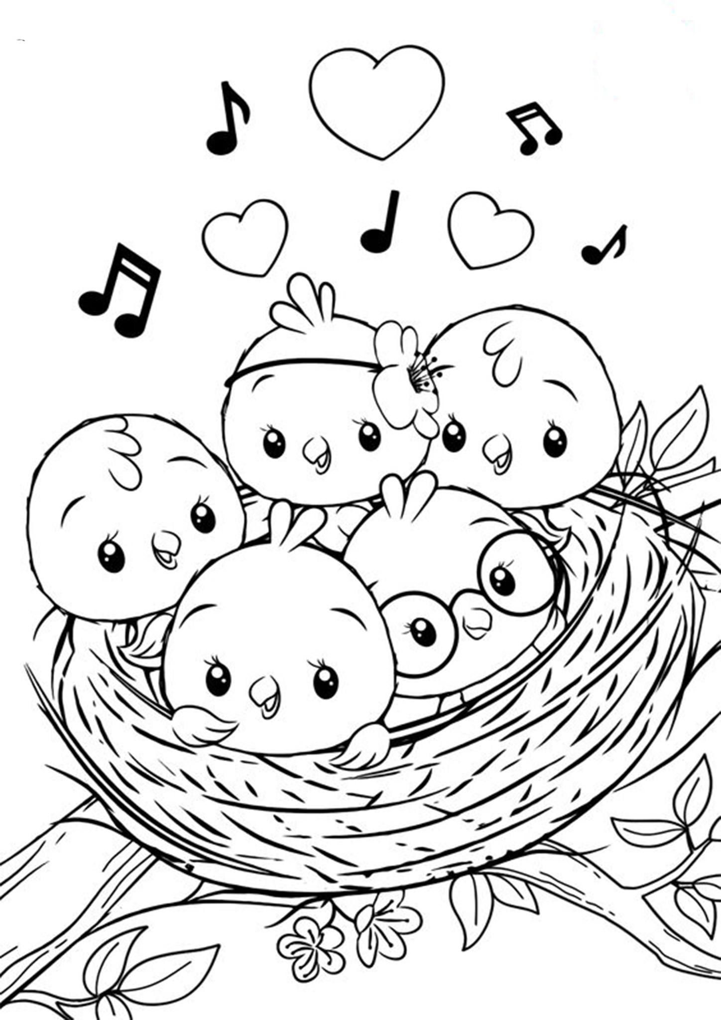 Cute Bird Coloring Pages