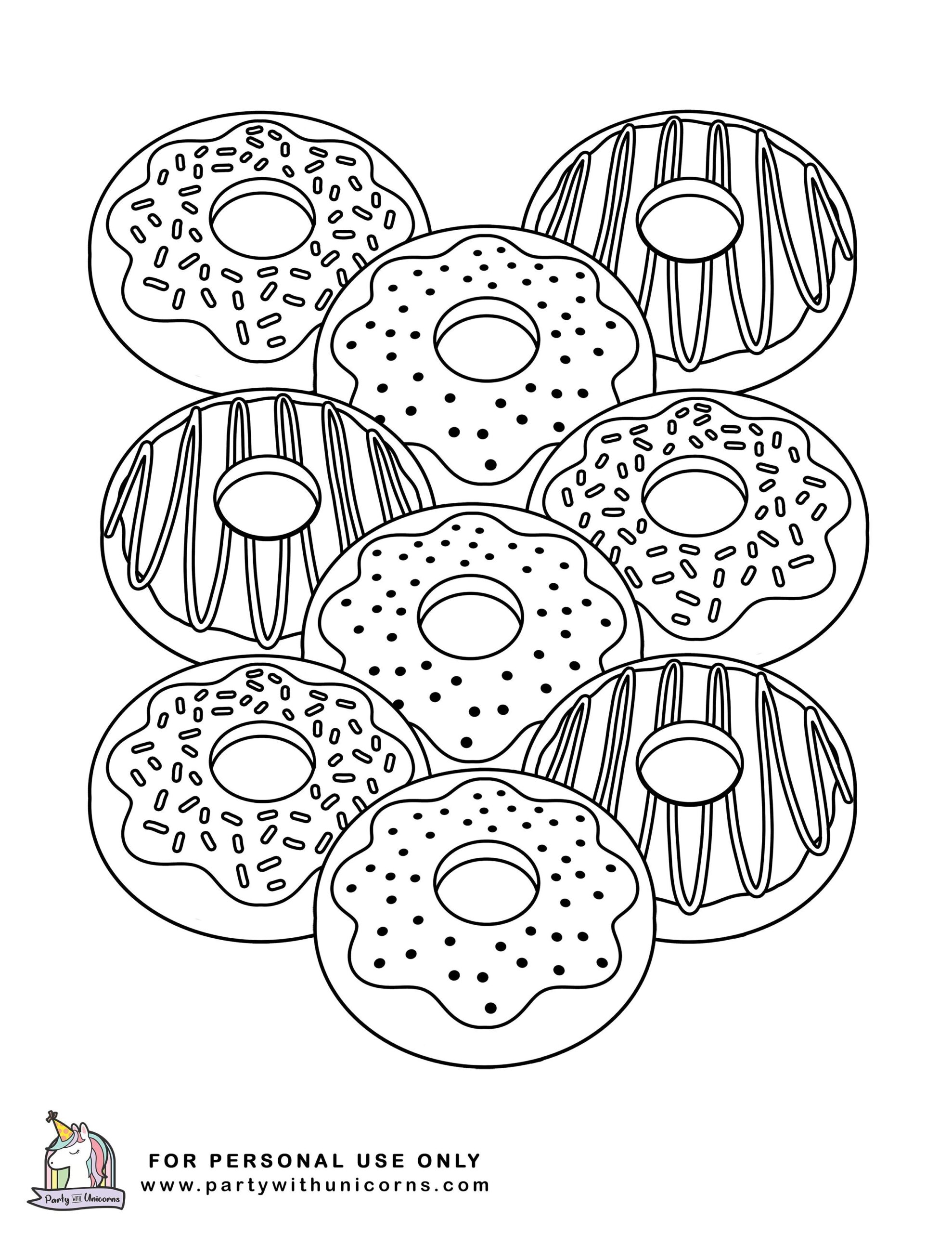 Free Printable Coloring Pages Donuts OscarteLyons