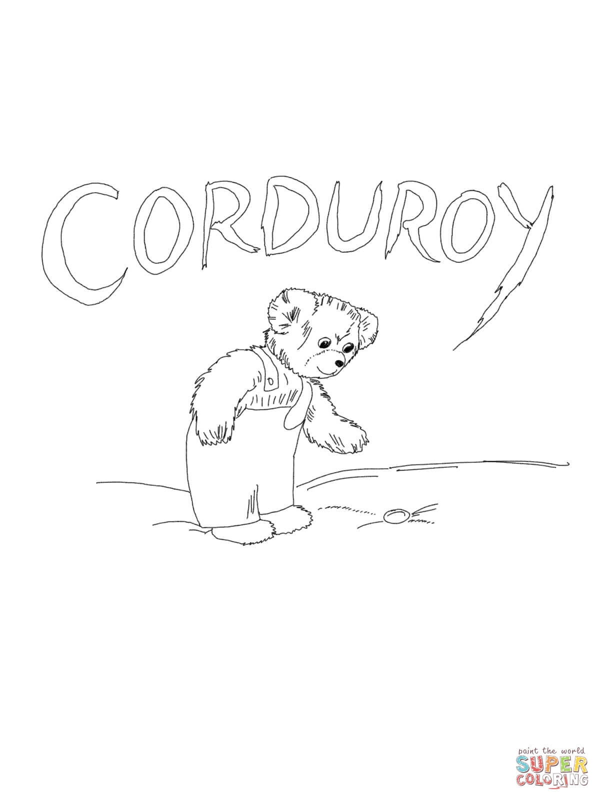 Free Printable Corduroy Bear Coloring Sheet Sketch Coloring Page