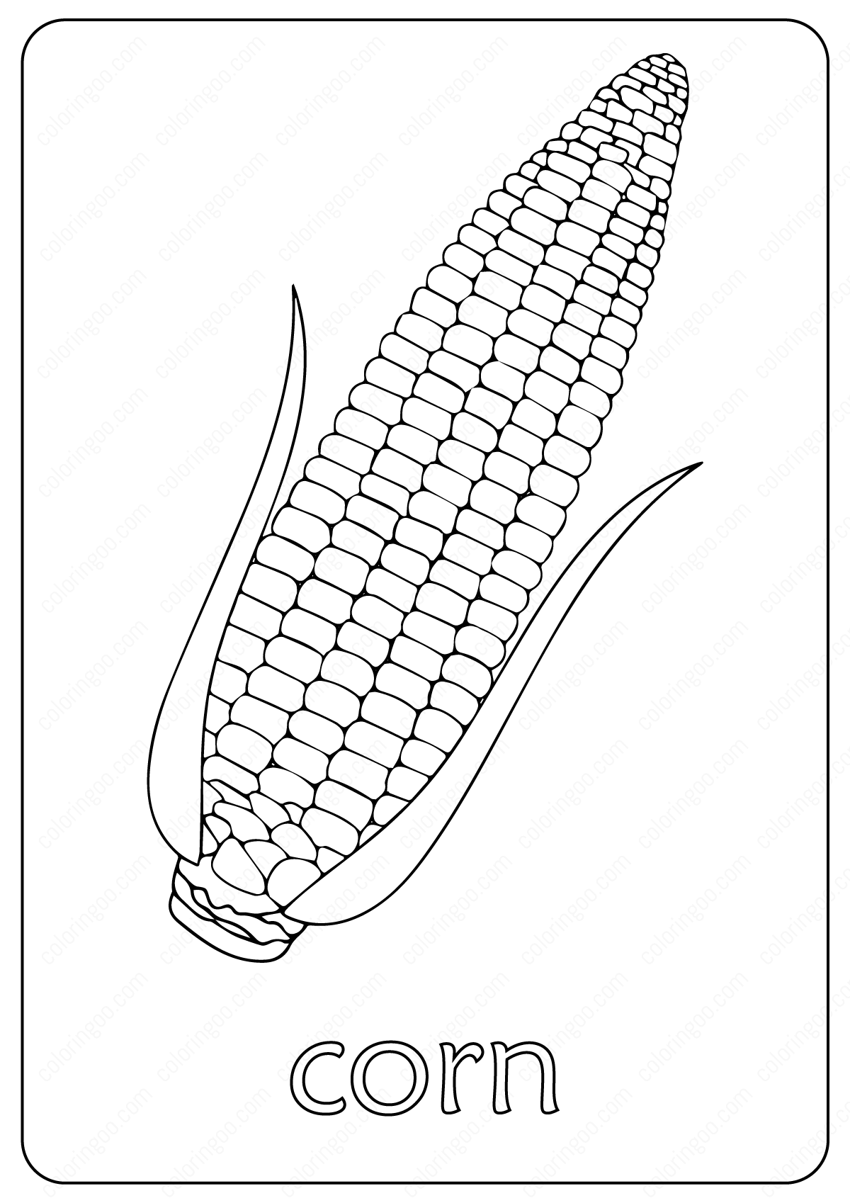 Corn Coloring Pages