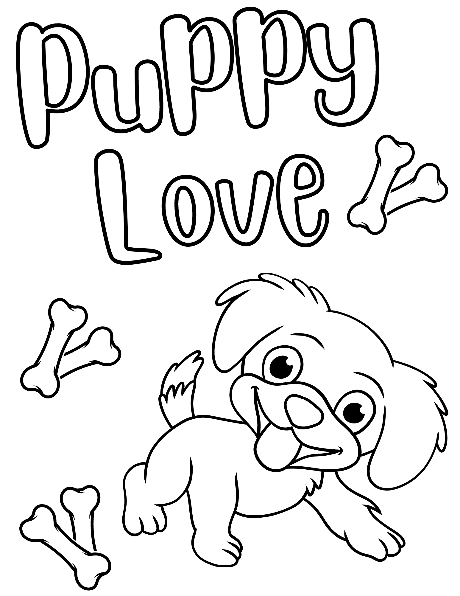 Cute Puppy Coloring Page