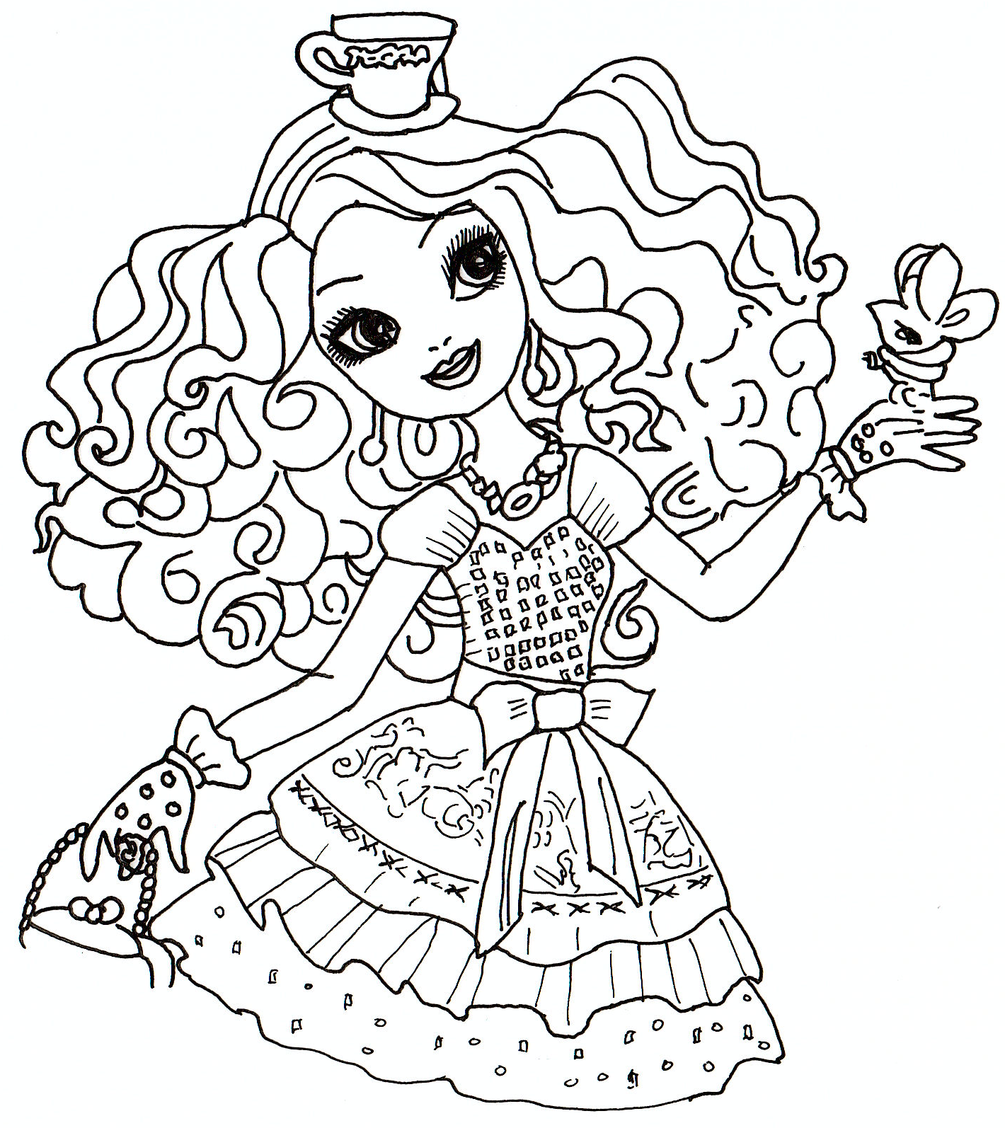 Free Printable Ever After High Coloring Pages Madeline Hatter Ever After High Coloring Sheet