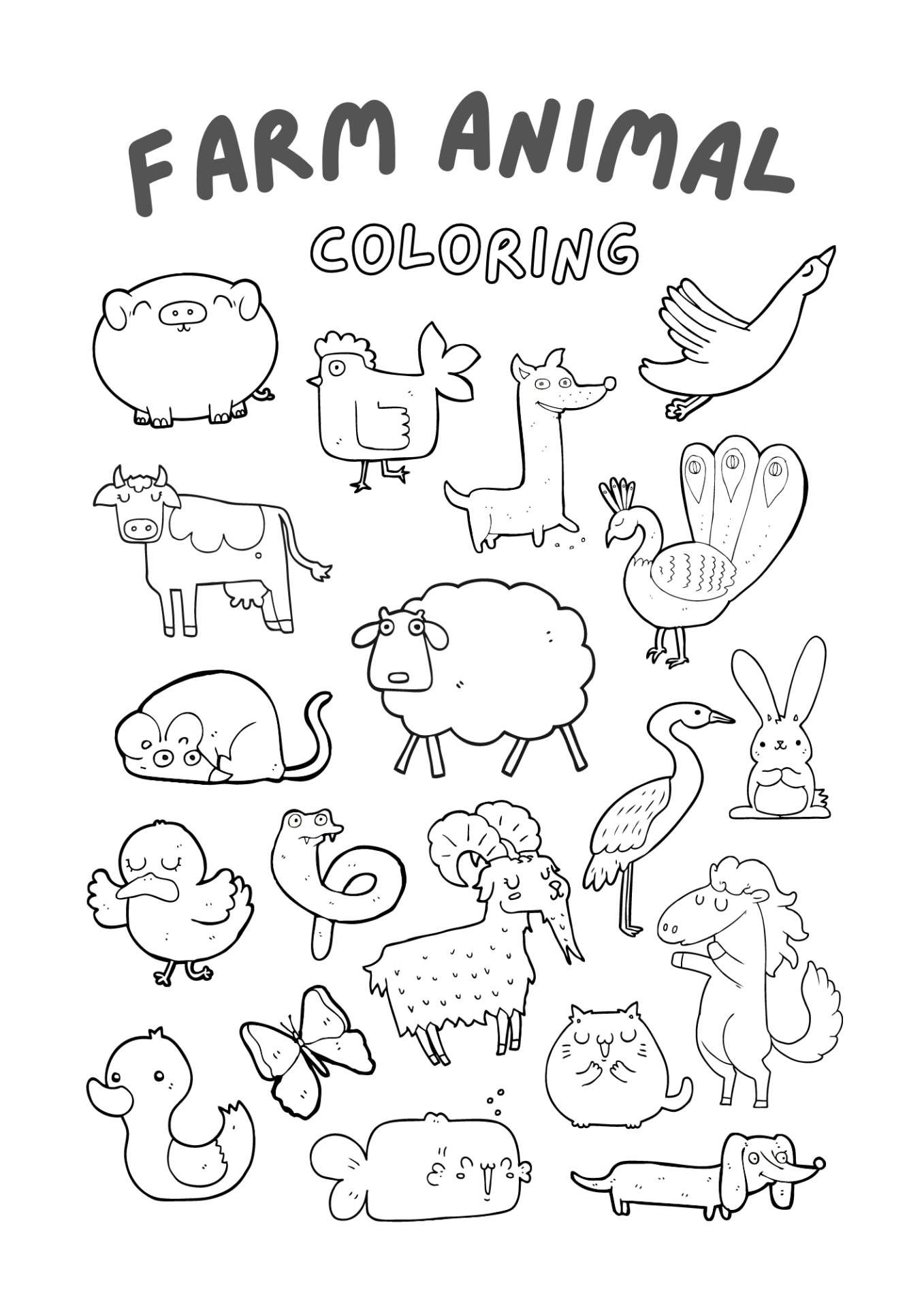 Free Printable Farm Animal Coloring Pages
