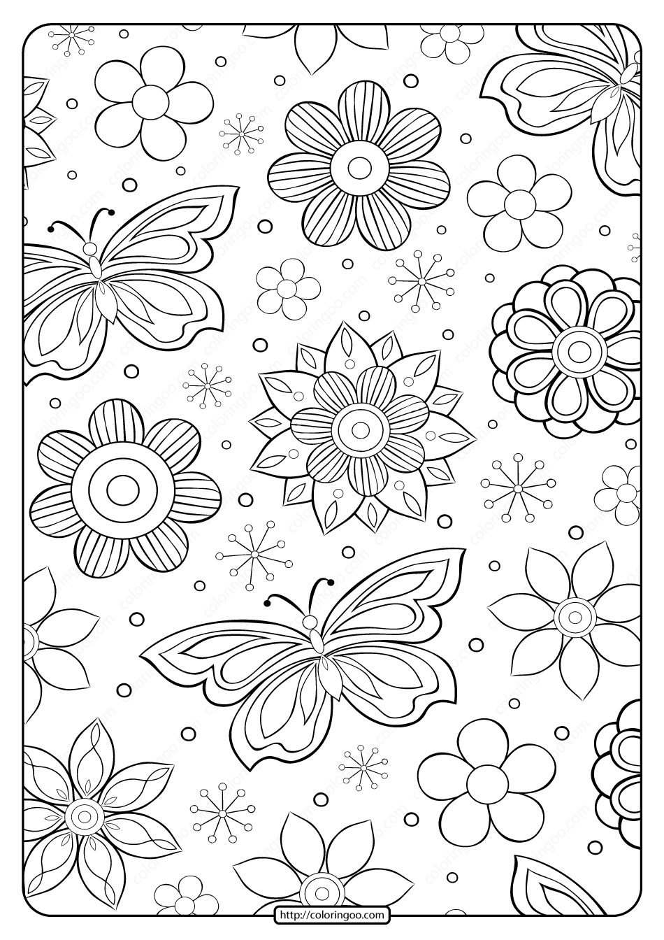 Flower Pattern Coloring Pages