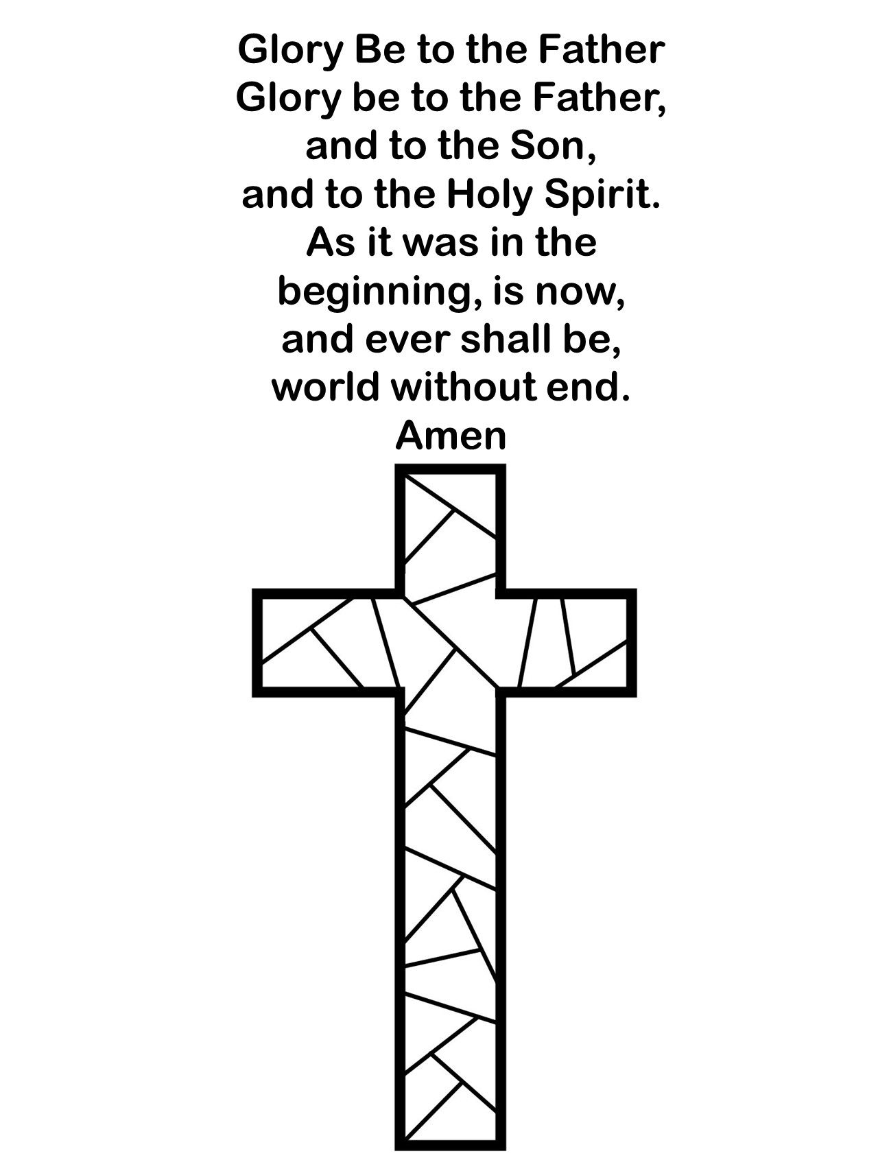 Free Printable Glory Be Prayer Coloring Page