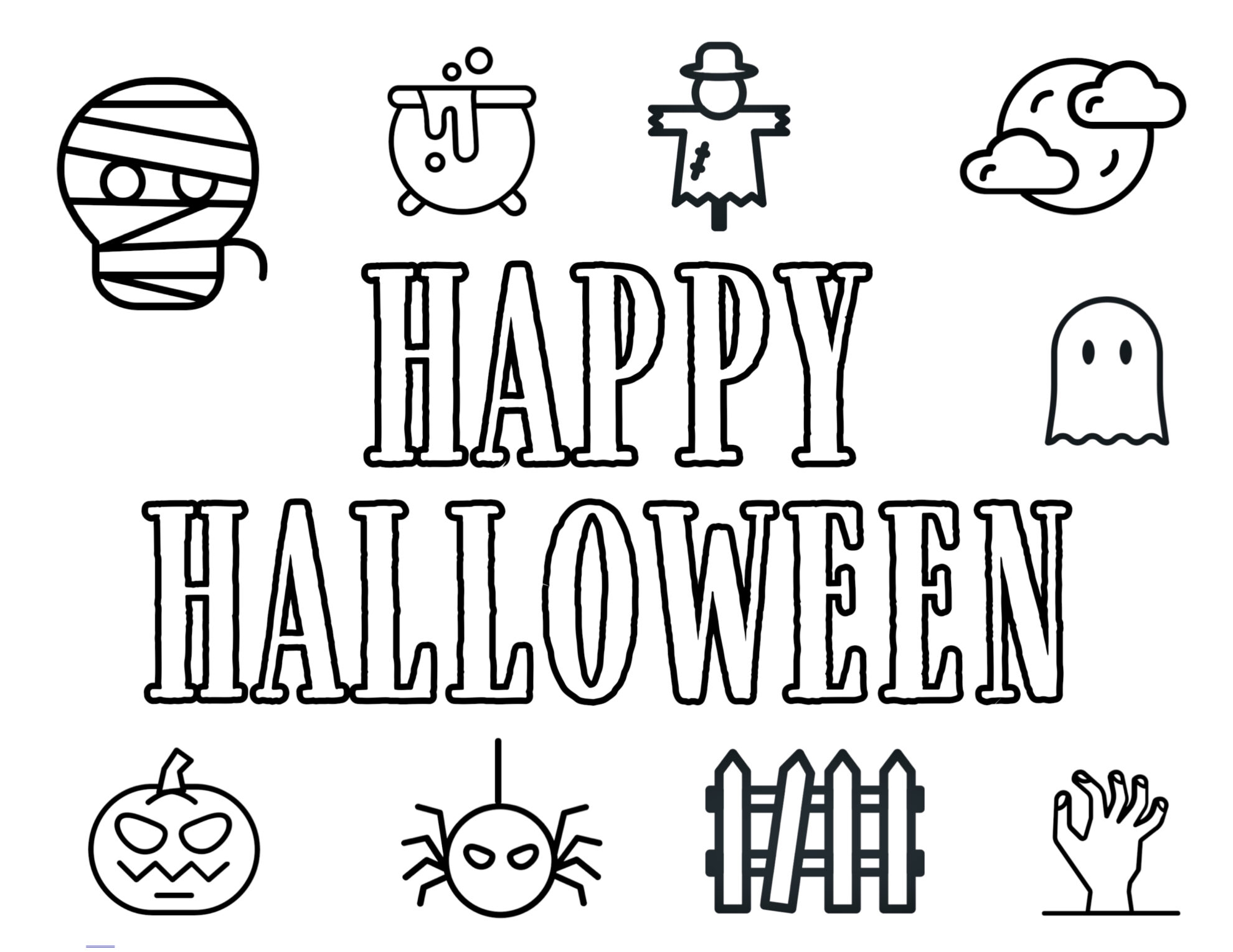 Blank Halloween Coloring Pages