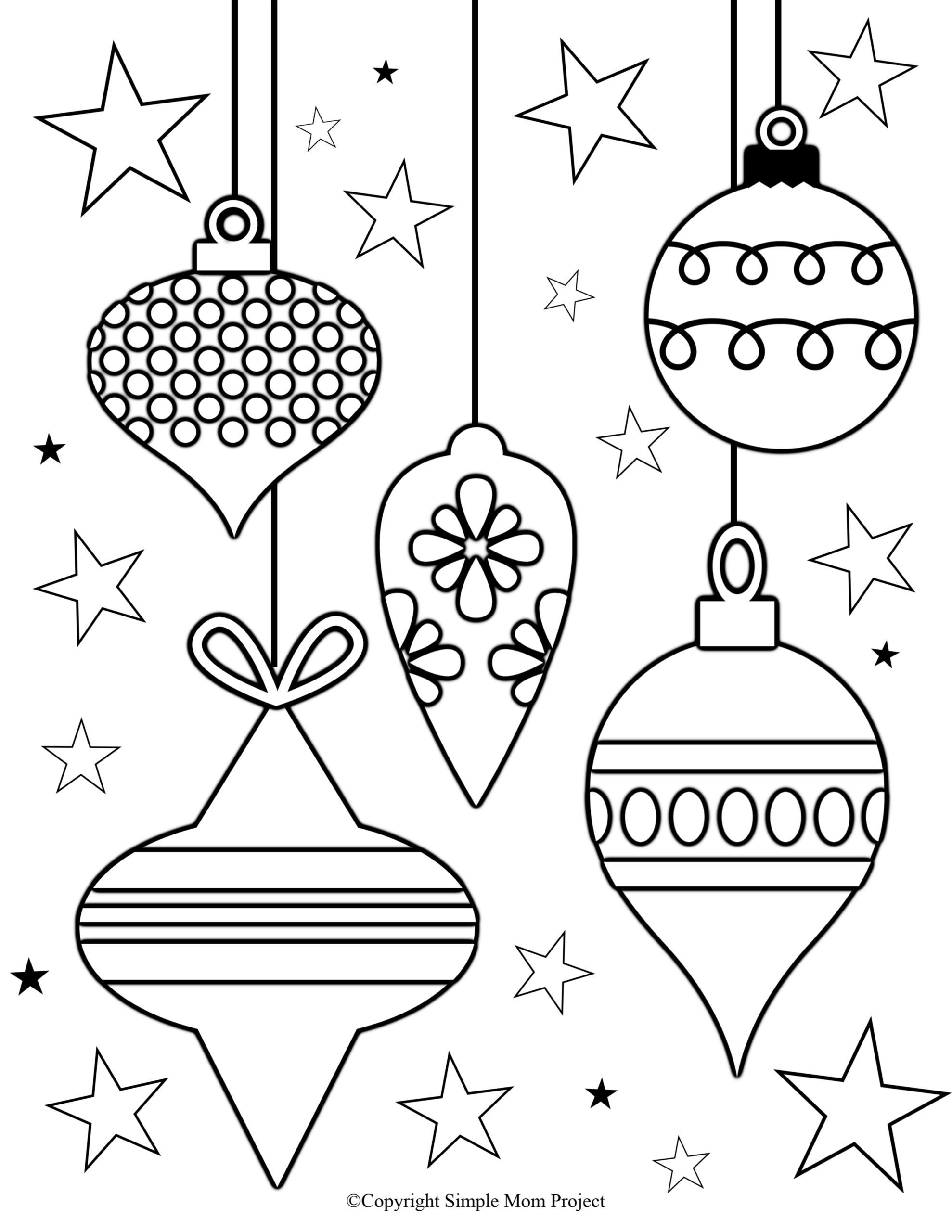 Free Printable Large Snowflake Templates Simple Mom Project Christmas Coloring Sheets