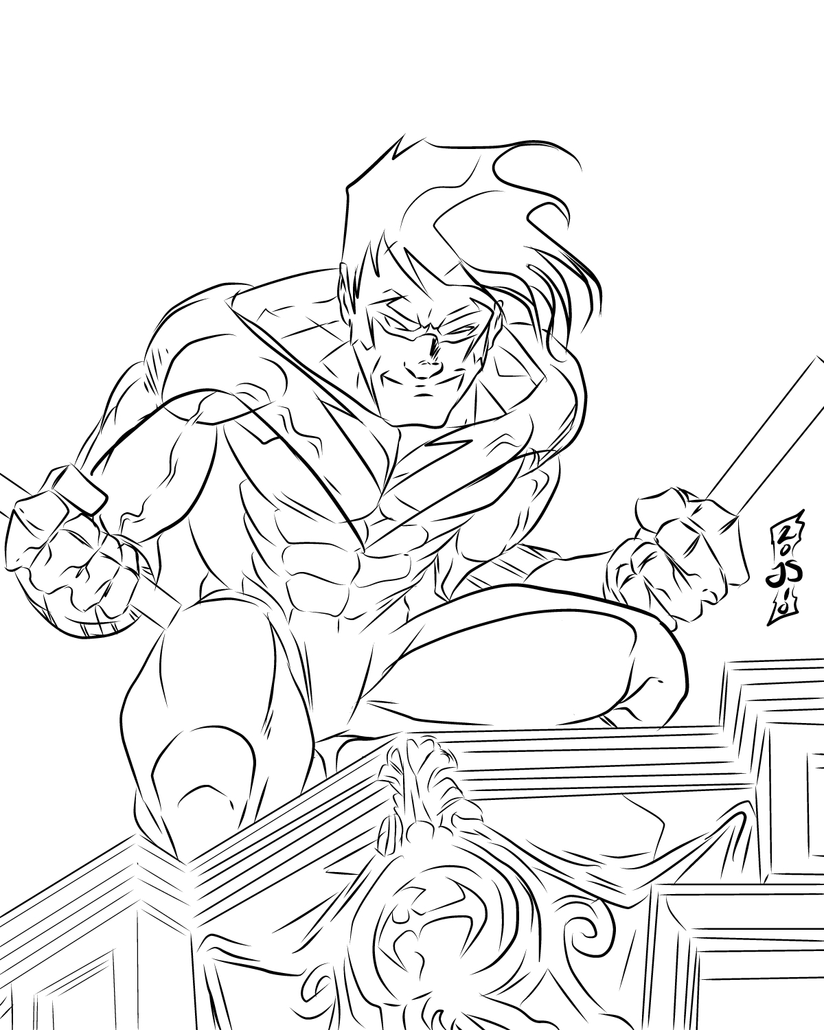 Free Printable Nightwing Coloring Pages For Kids