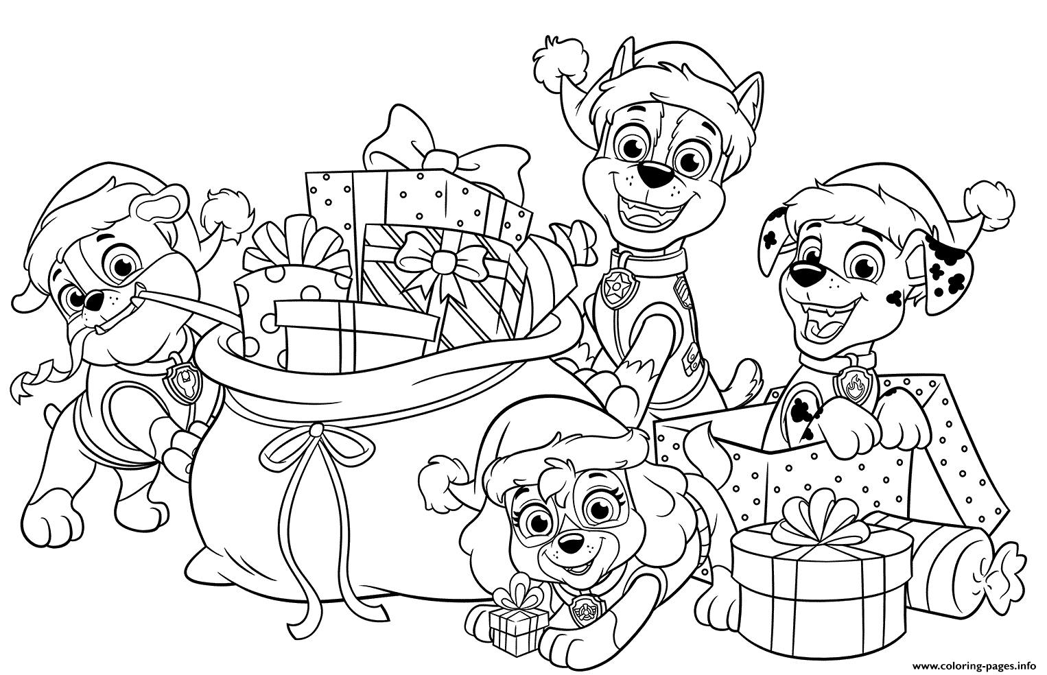 Free Printable Paw Patrol Christmas Coloring Pages Printable Word Searches