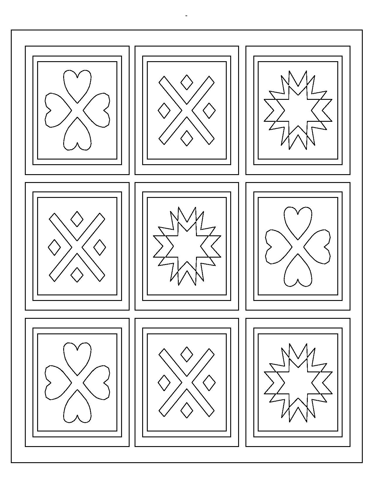 Free Printable Printable Quilt Patterns Coloring Pages