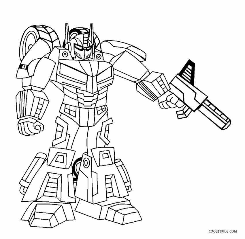 Cool Robot Coloring Page