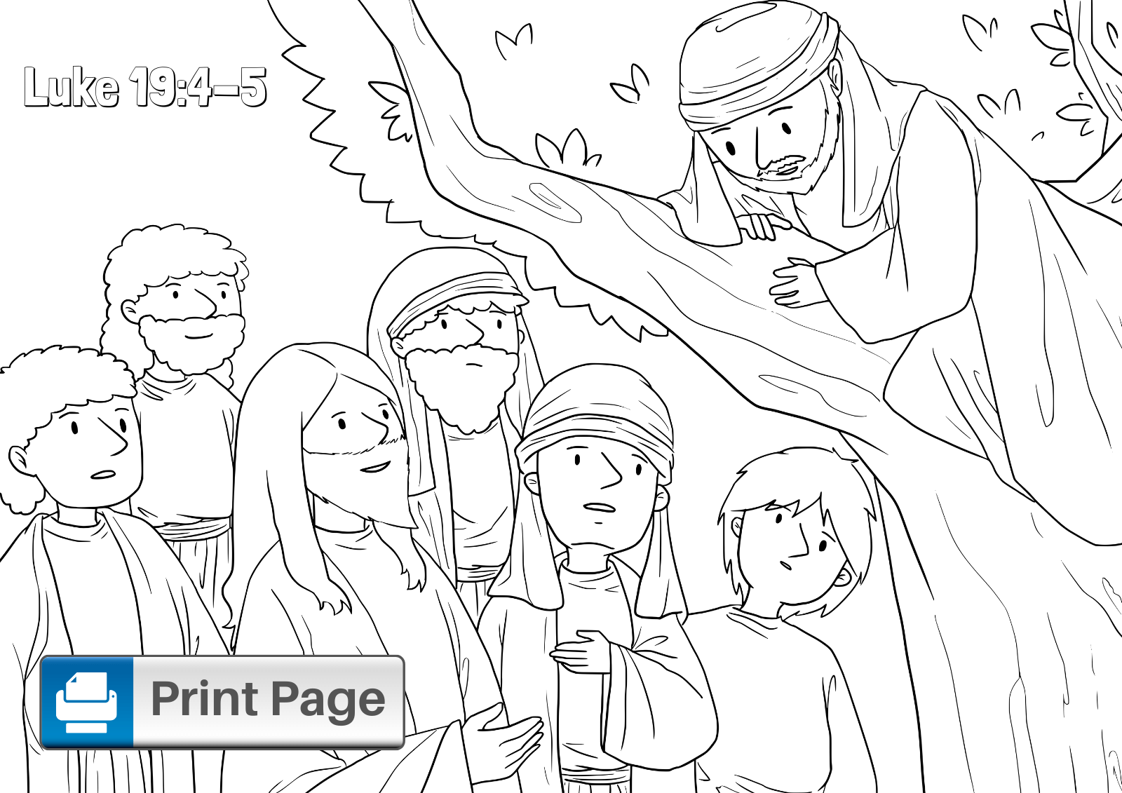Zacchaeus Coloring Pages For Preschoolers
