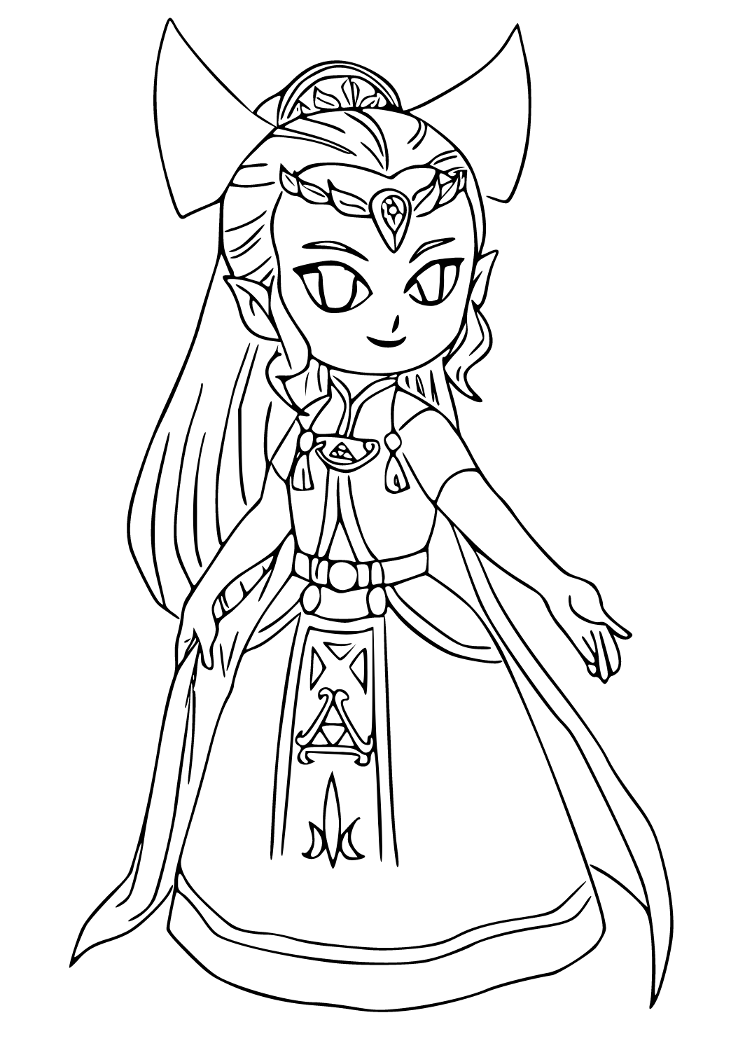 Free Printable Zelda Princess Coloring Page For Adults And Kids Lystok