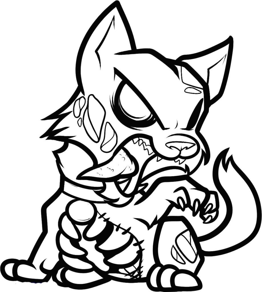 Zombie Face Coloring Pages