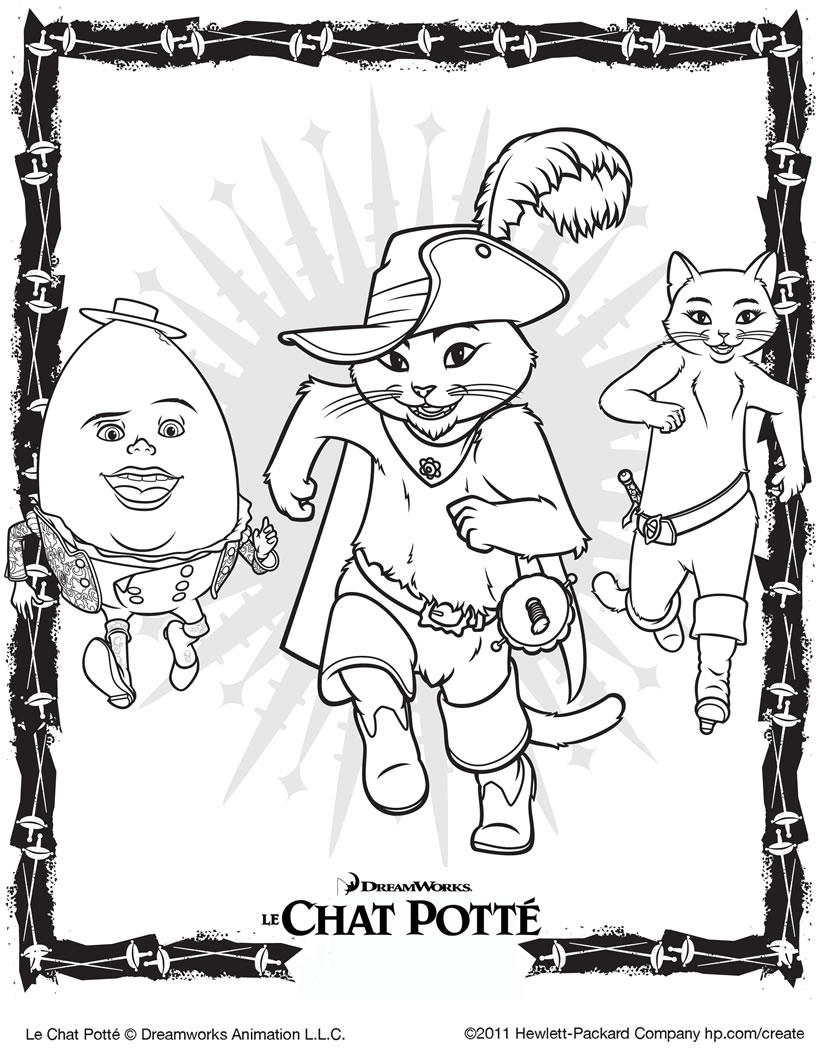 Puss In Boots Coloring Page