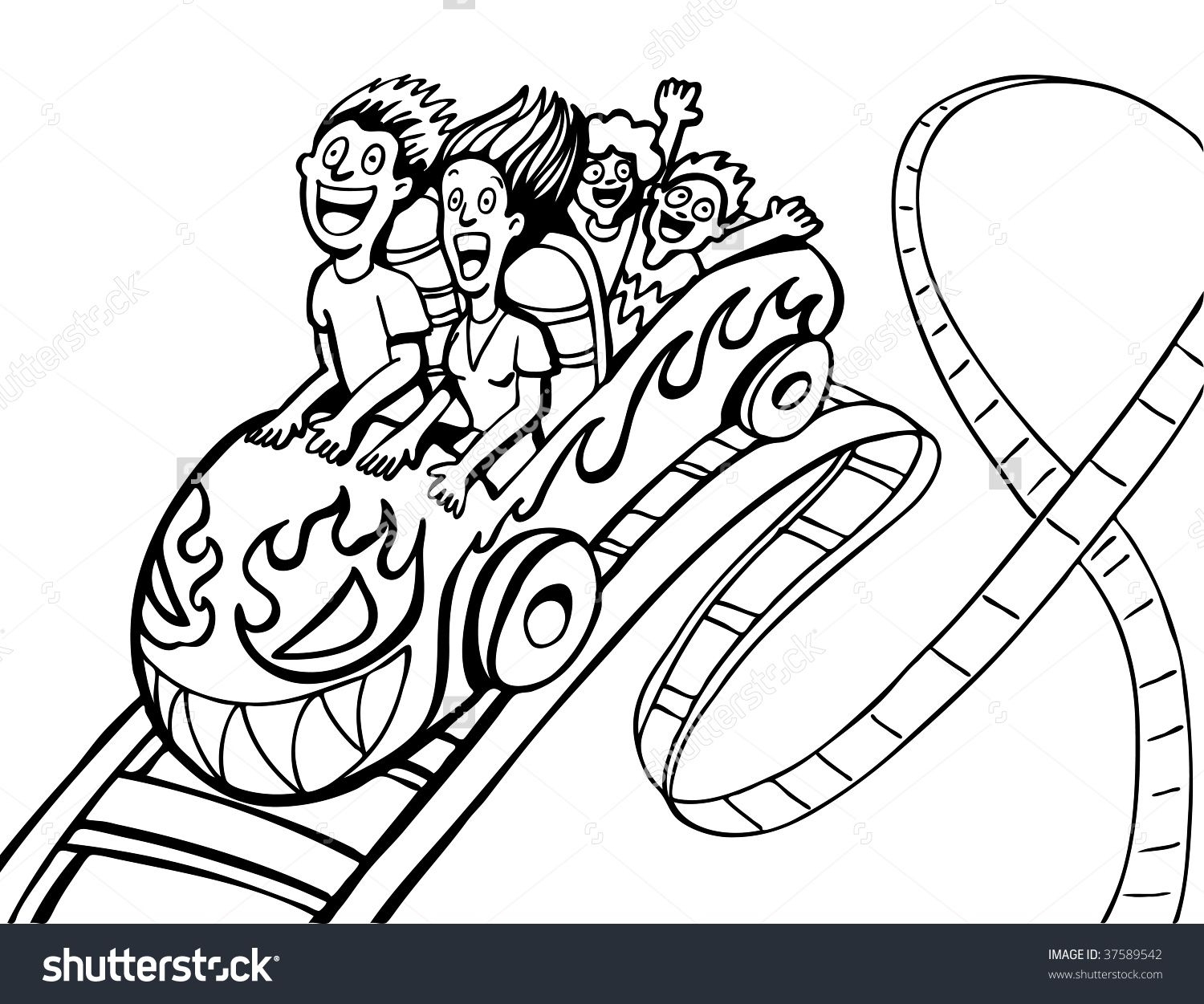 Roller Coaster Coloring Pages