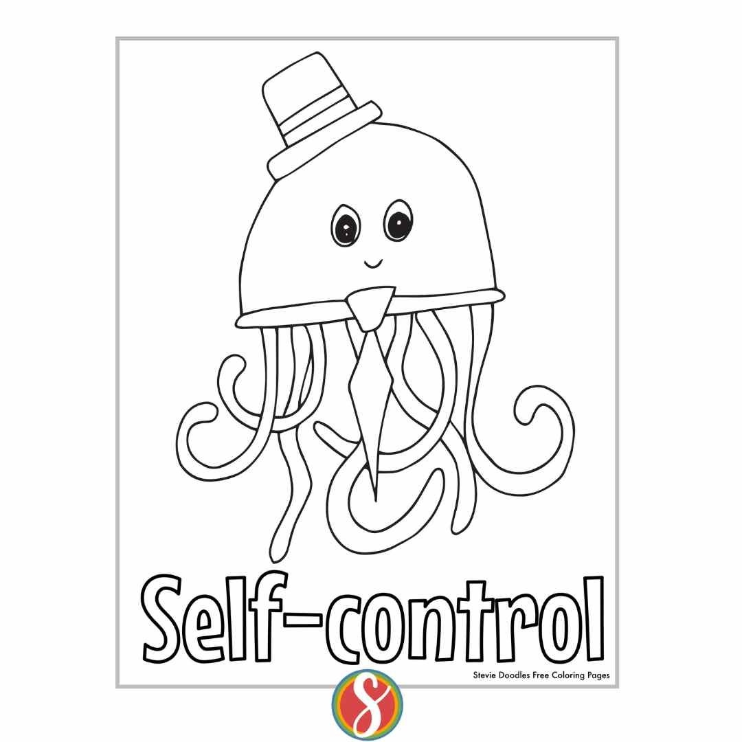 Free Self Control Coloring Pages Stevie Doodles