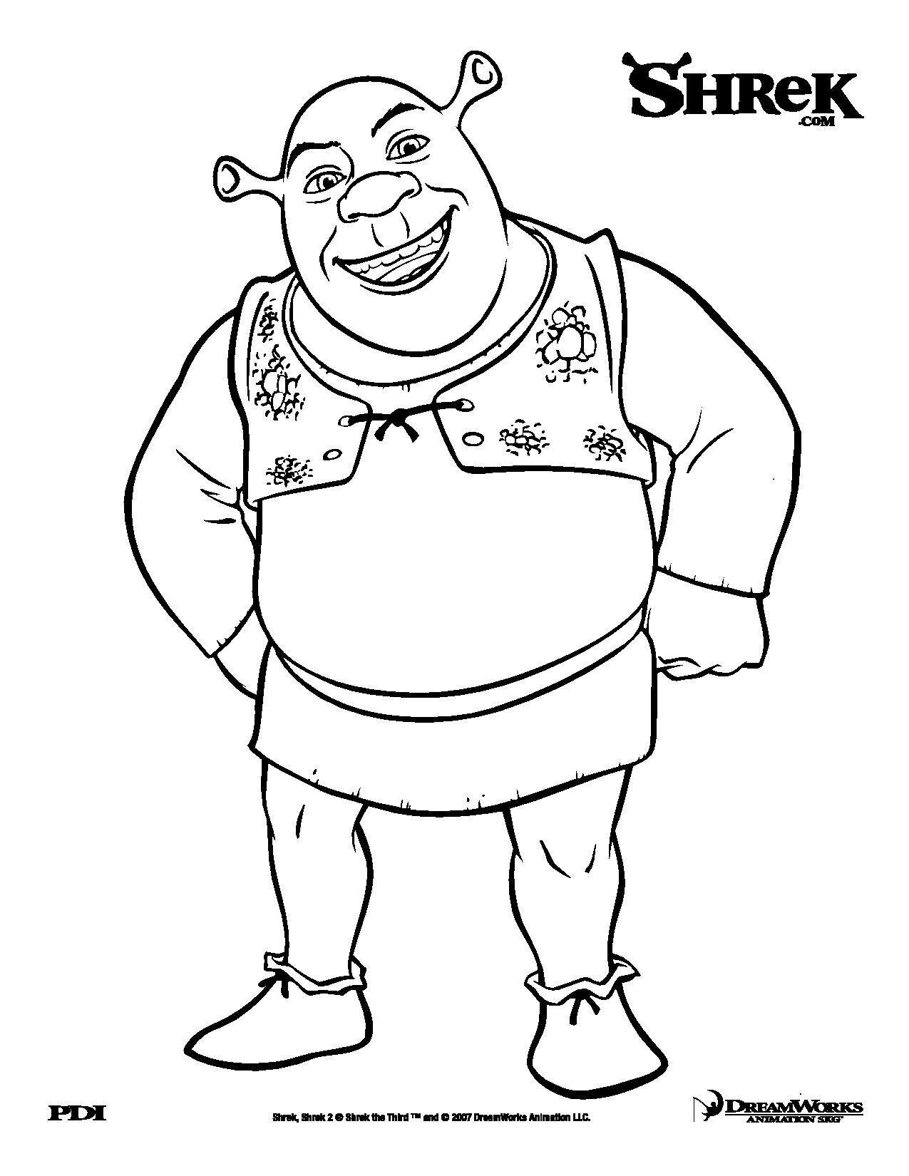 Free Shrek Drawing To Print And Color Shrek Coloring Pages For Kids