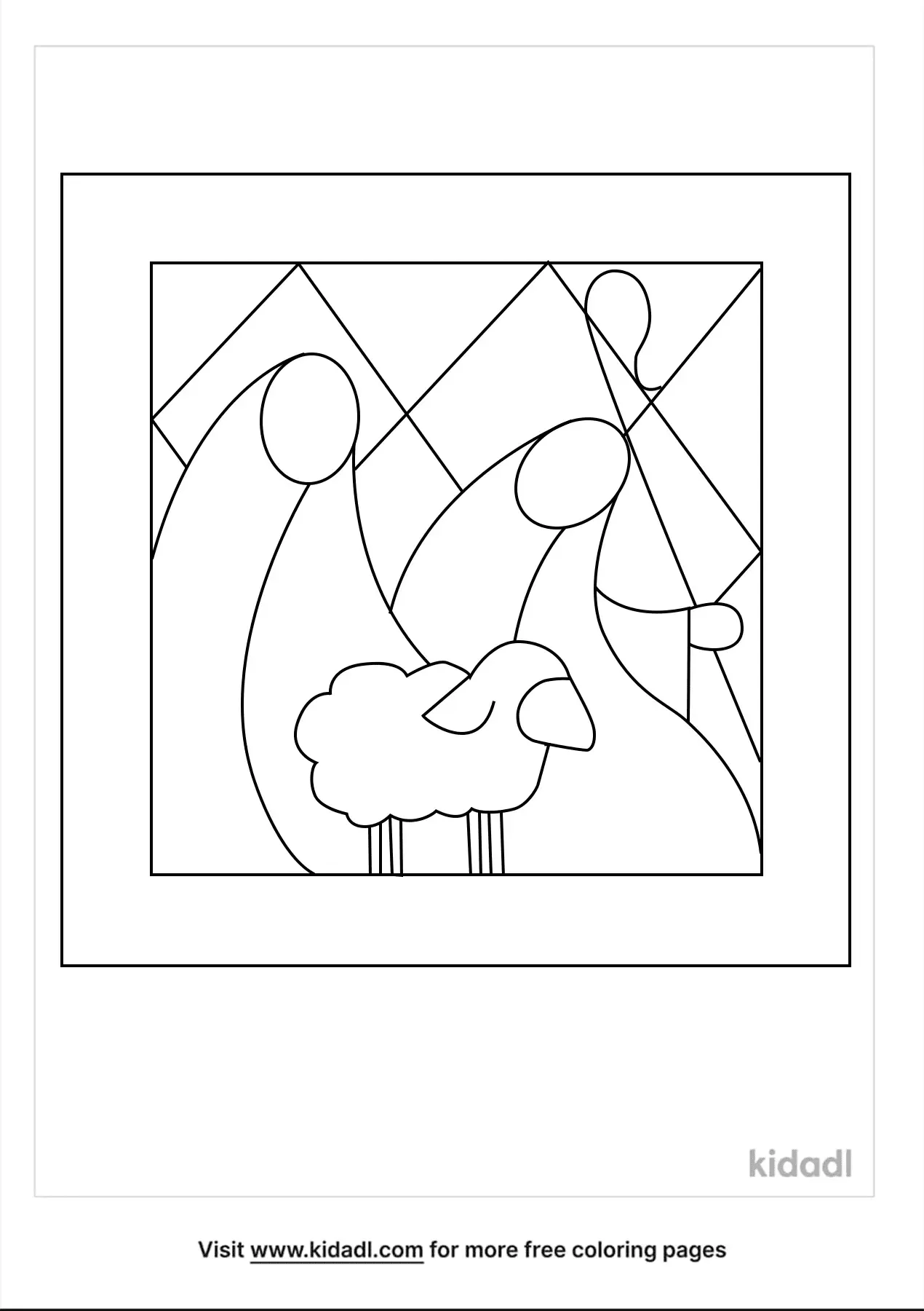 Free Stained Glass Nativity Coloring Page Coloring Page Printables Kidadl