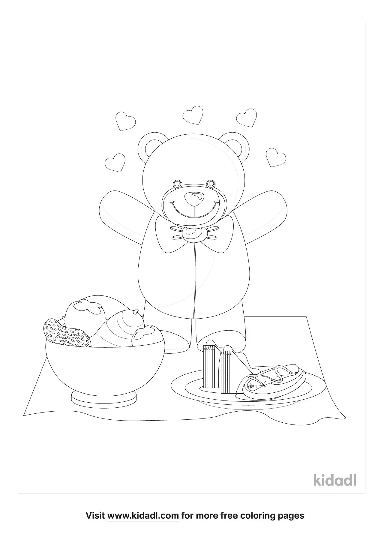 Free Teddy Bears Picnic Coloring Page Coloring Page Printables Kidadl
