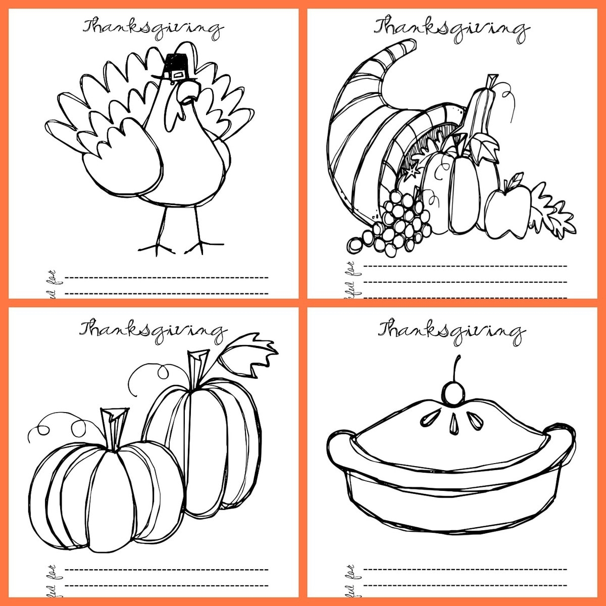 Thanksgiving Kids Coloring Pages