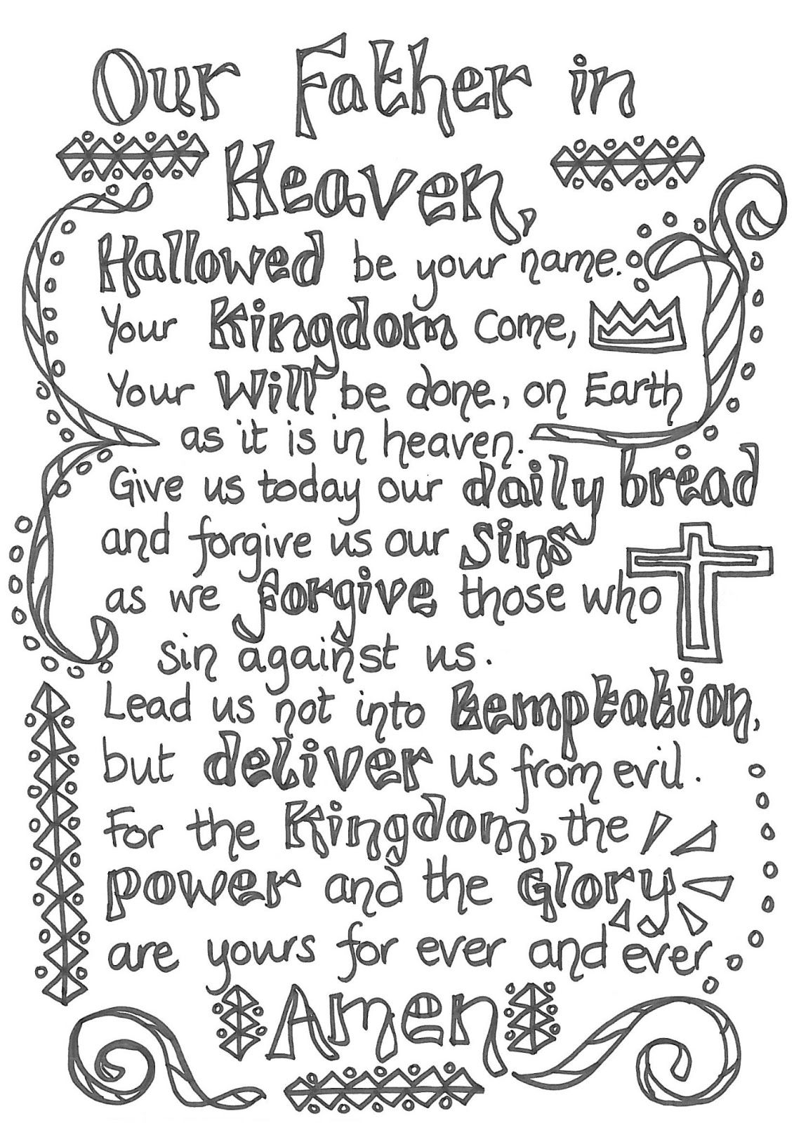 Free The Lord S Prayer Coloring Pages For Children Download Free The Lord S Prayer Coloring