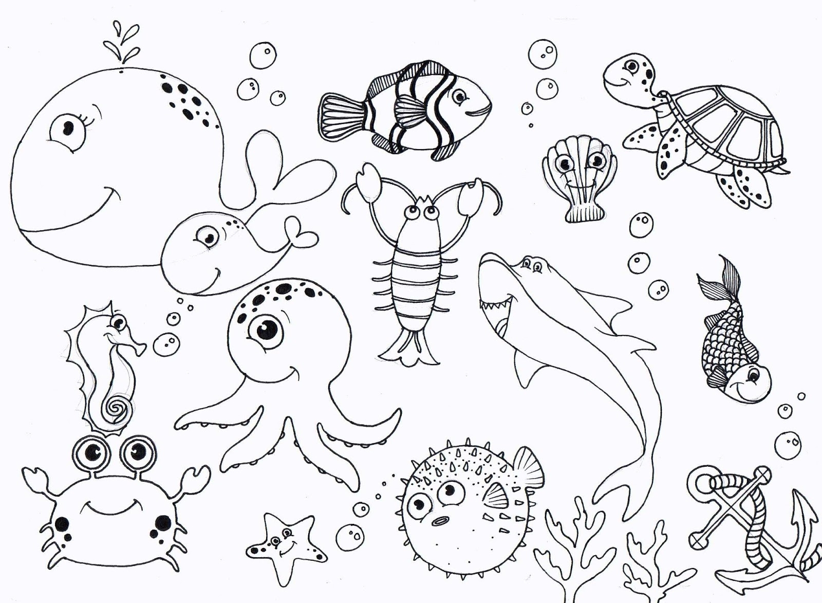 Ocean Theme Coloring Pages