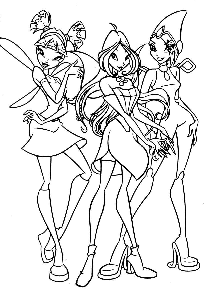Free Winx Drawing To Download And Color Winx Coloring Pages For Kids