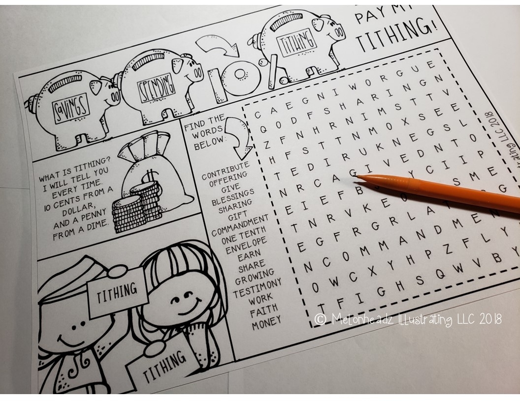 FREEBIE Tithing Coloring Page LDS Printable Melonheadz